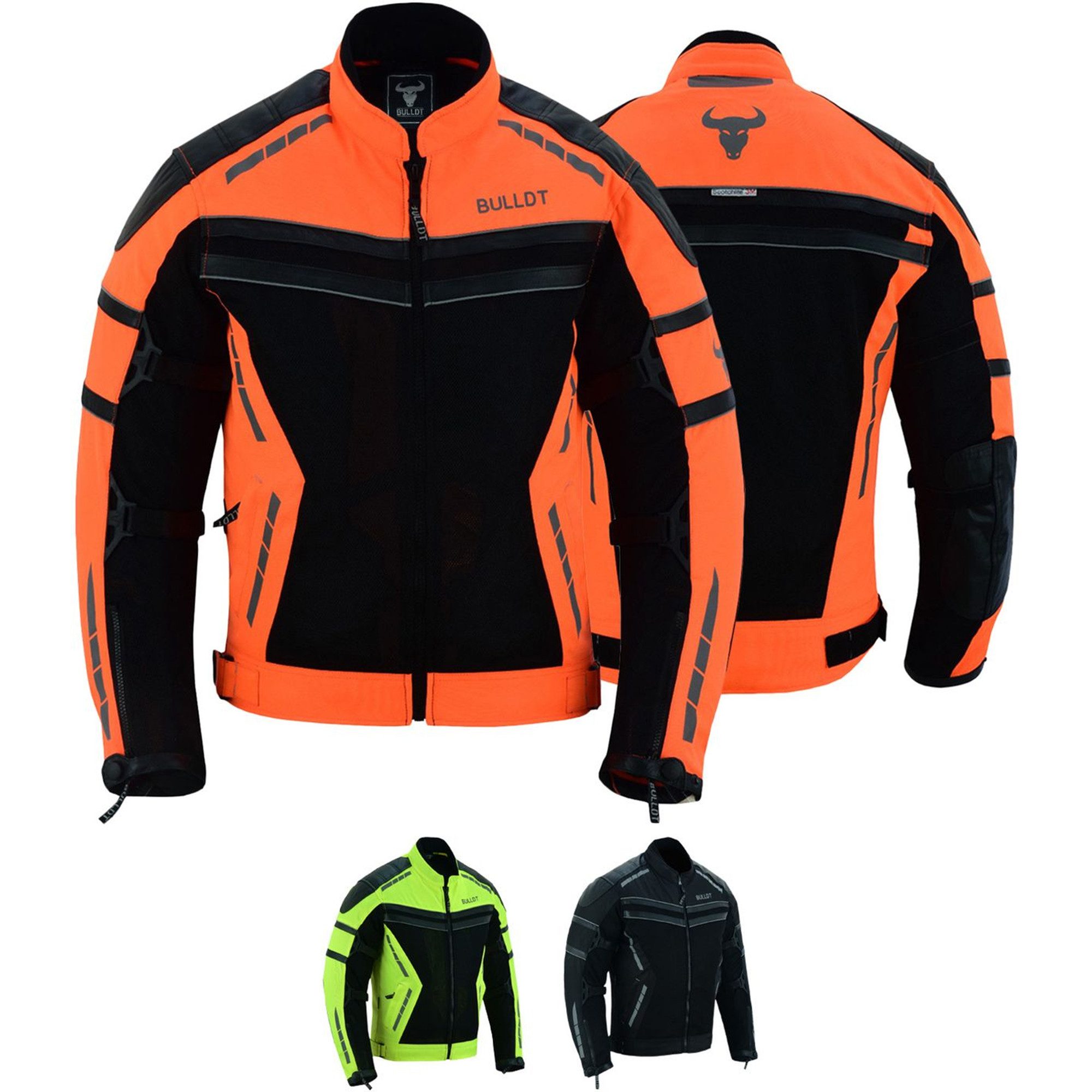 BULLDT Motorradjacke BLD323J (mit abnehmbare 4 Stück Protektoren) Sommer Jacke mit Mesh-Netz 360° Reflektoren & Zipper-Taschen