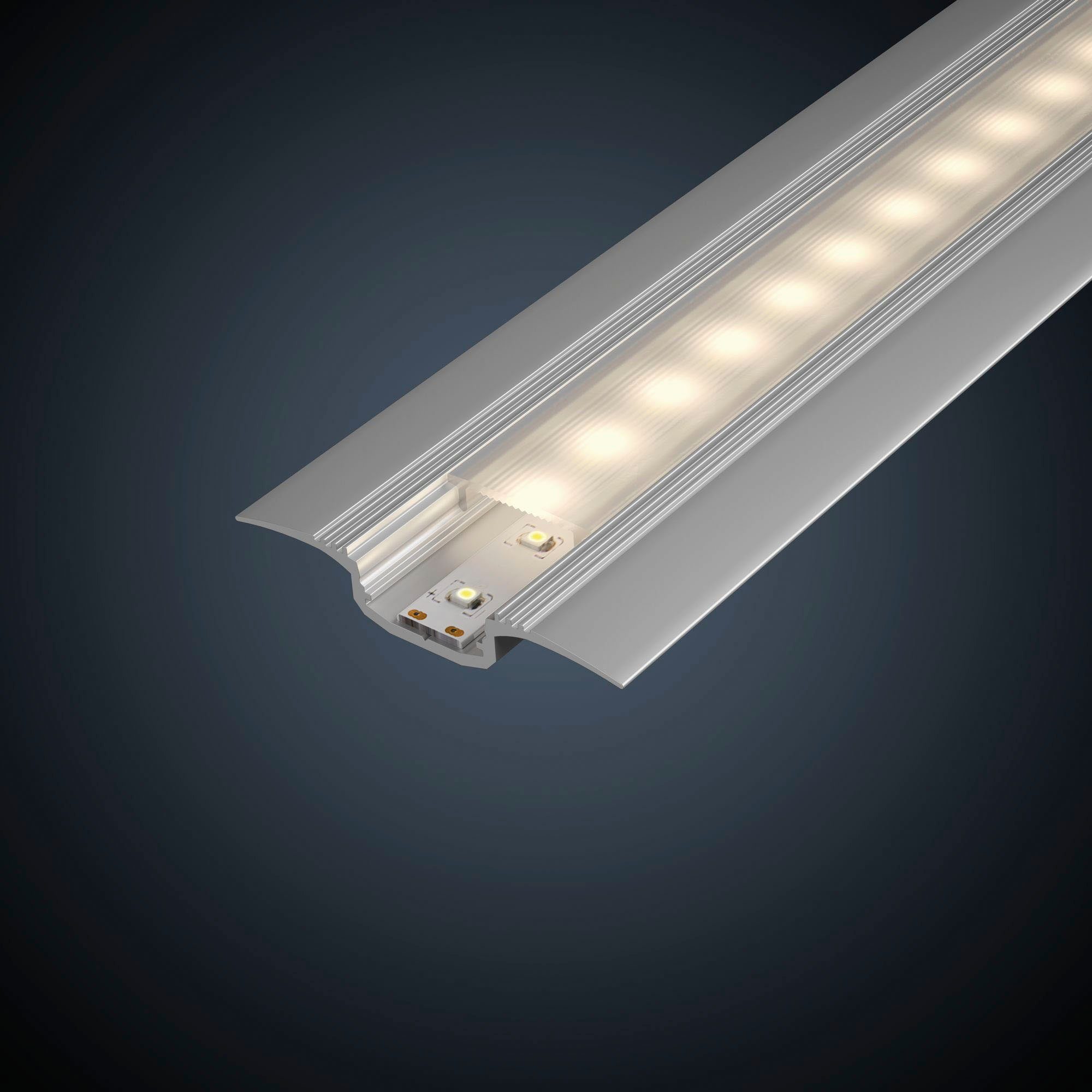 Paulmann 100cm LED-Streifen Profil Step Alu eloxiert Diffusor mit