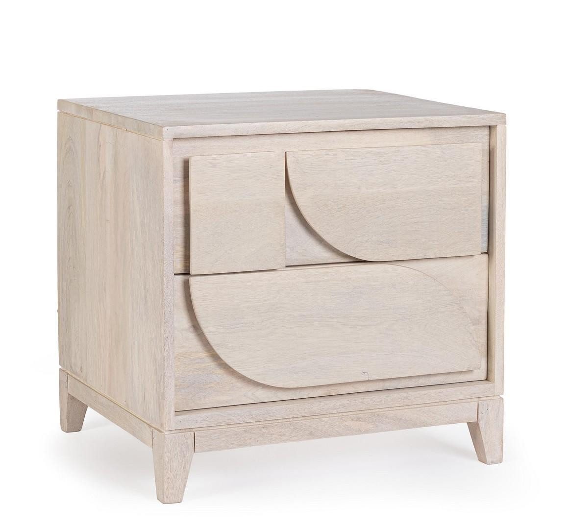 Natur24 Nachtkonsole Archita Nachttisch 47 x 40 x 46 cm Mango MDF Natur