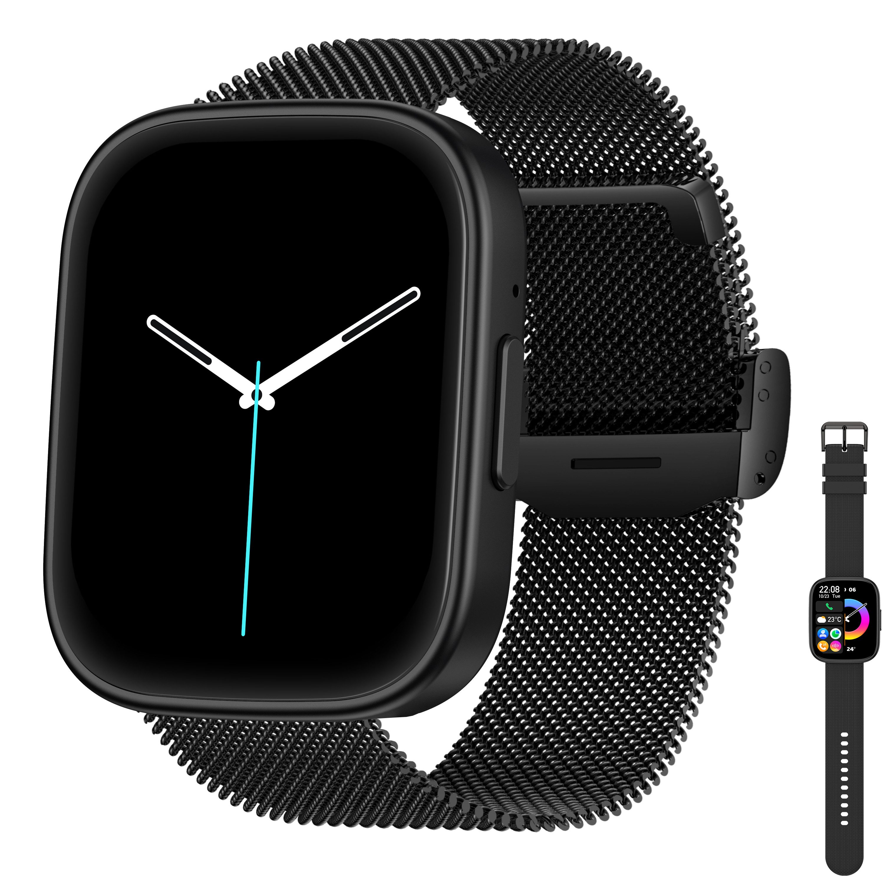 DOITX3 Herren Smartwatch, Sprachassistent, AMOLED Always-On Display Smartwatch