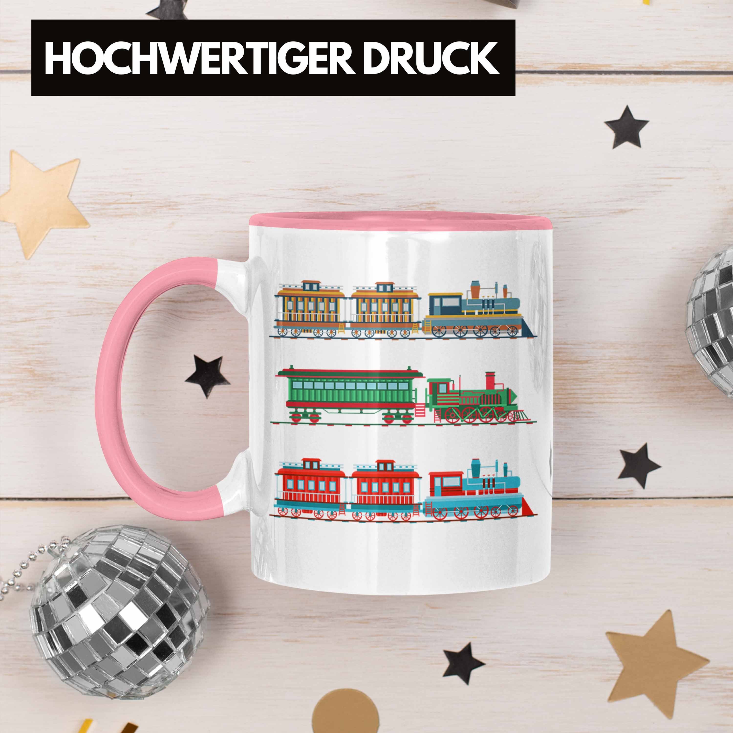 Geschenk Trendation Züge Eisenbahner Modelleisenbahn Rosa Geschenkidee Lokomotive Tasse Eisenbahn Spruch - Tasse Lokführer Trendation