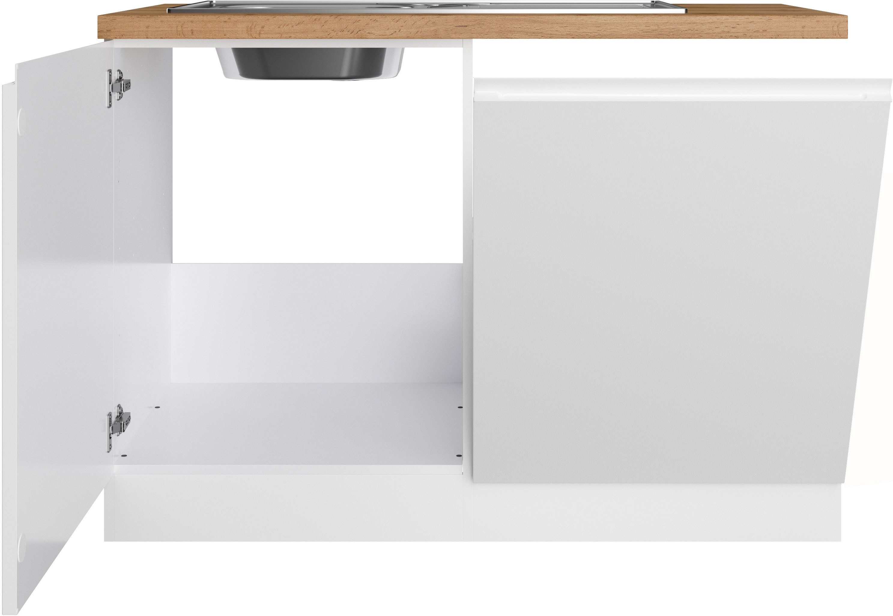 KOCHSTATION Spülenschrank KS-Virginia,neu in verbesserter Ausführung (Stauraum, Softclose, ohne Armatur) Breite 110 cm, inklusive Einbauspüle, Soft-Close – Bild 5 von 5