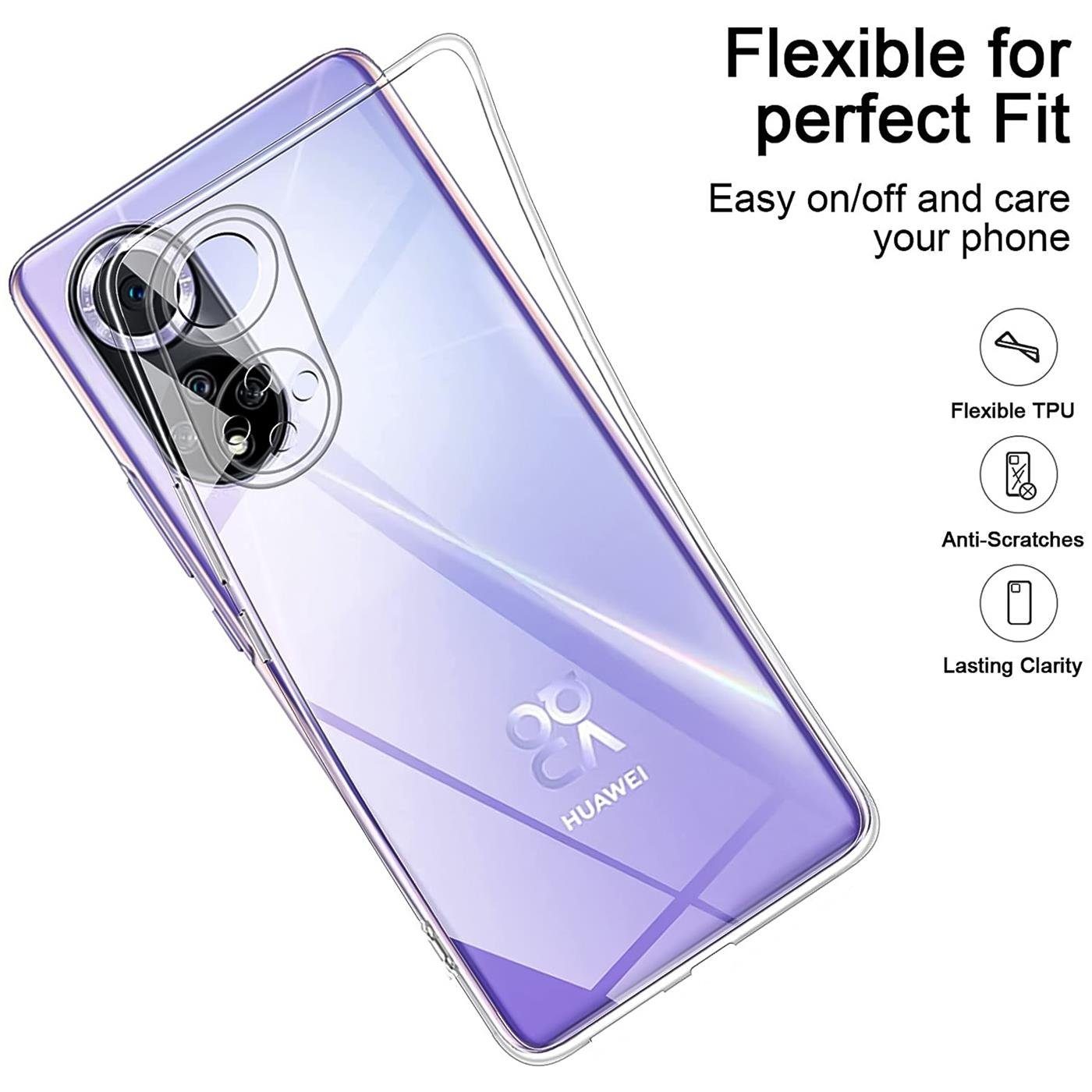 CoolGadget Handyhülle Transparent Ultra Slim Case für Huawei Nova 9, Honor 50 6,57 Zoll, Silikon Hülle Dünne Schutzhülle für Huawei Nova 9 / Honor 50 Hülle
