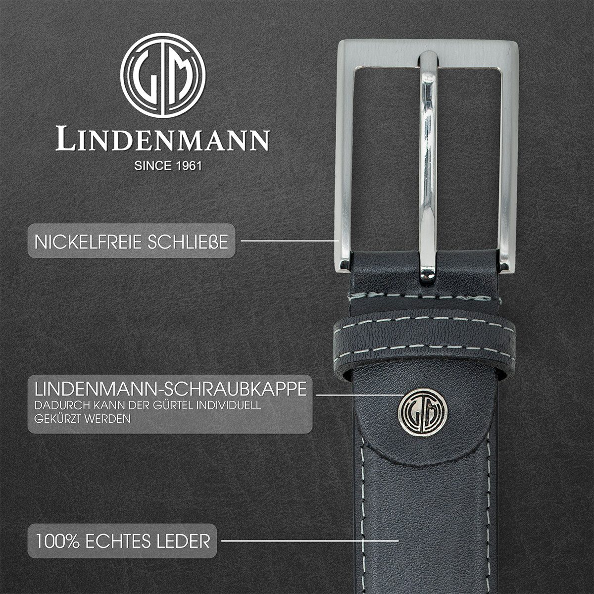 LINDENMANN Ledergürtel