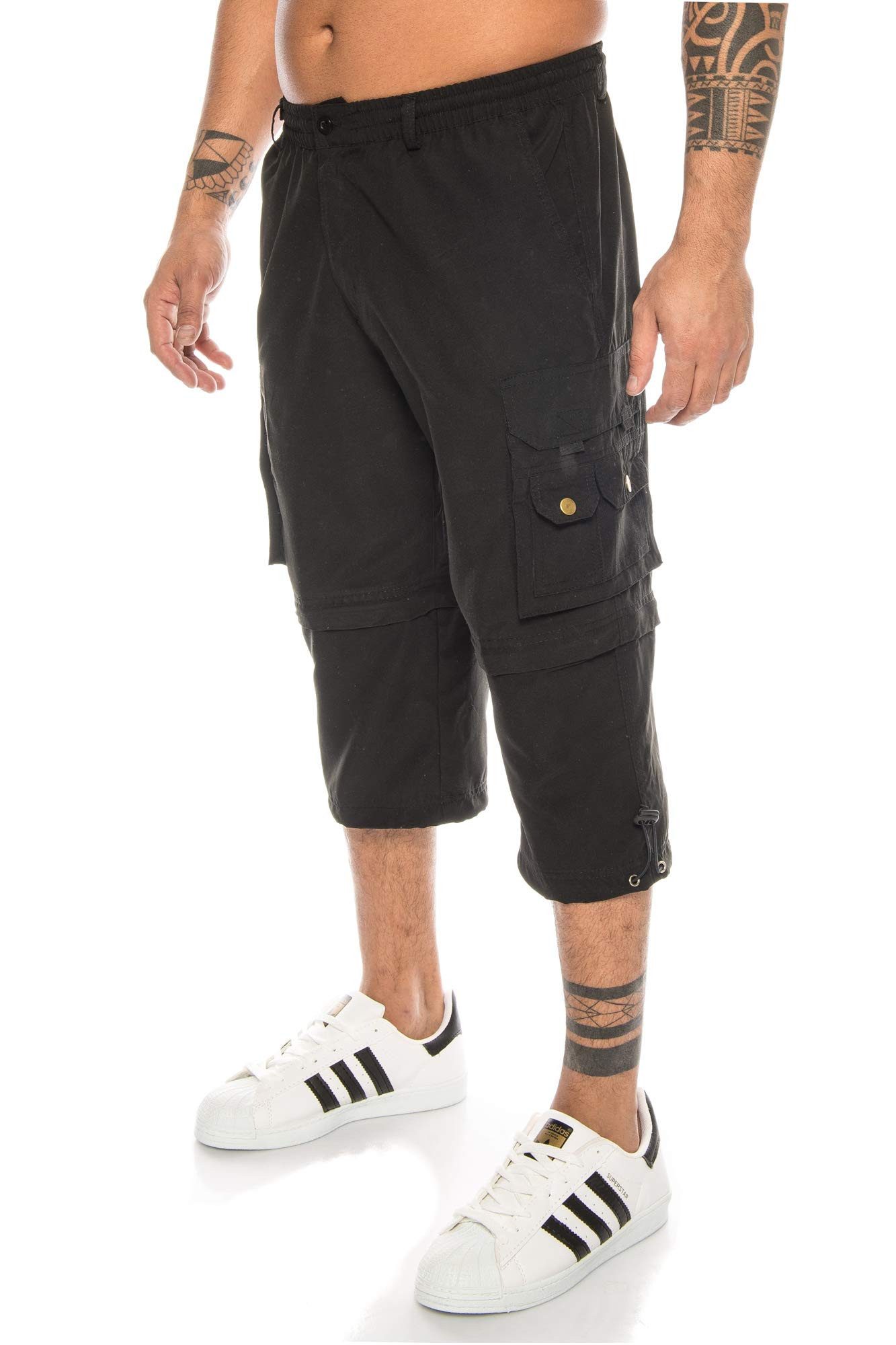 Kendindza Collection Cargobermudas Bermuda Shorts Herren Kurze Hose 3/4 Hose Cargo Taschen, abnehmbare Beine, Kurze Hose Herren, Cargoshorts Sommer