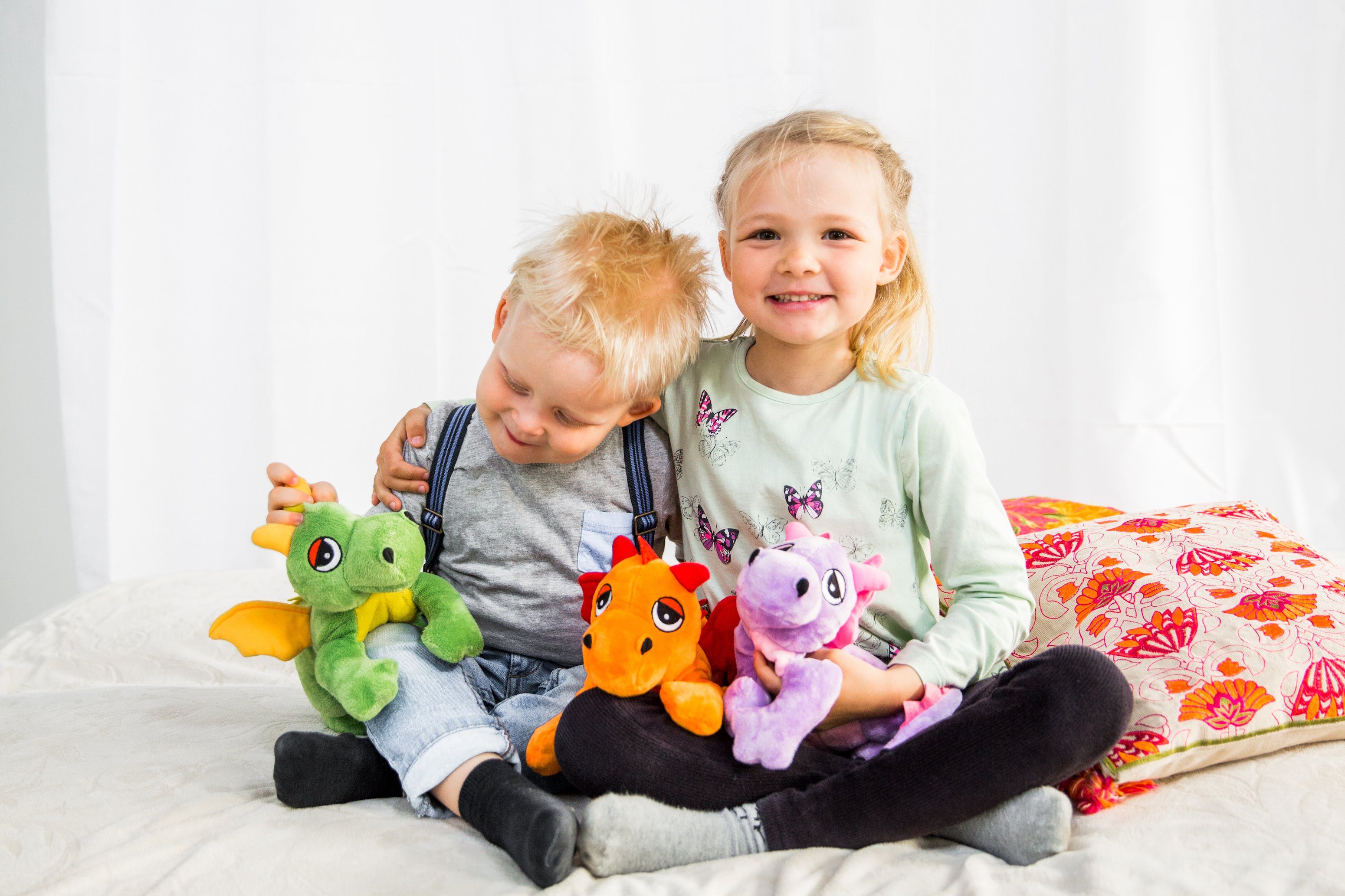 Habibi Plush Wärmekissen Glücksdrache Hirsekörnerfüllung mit grün