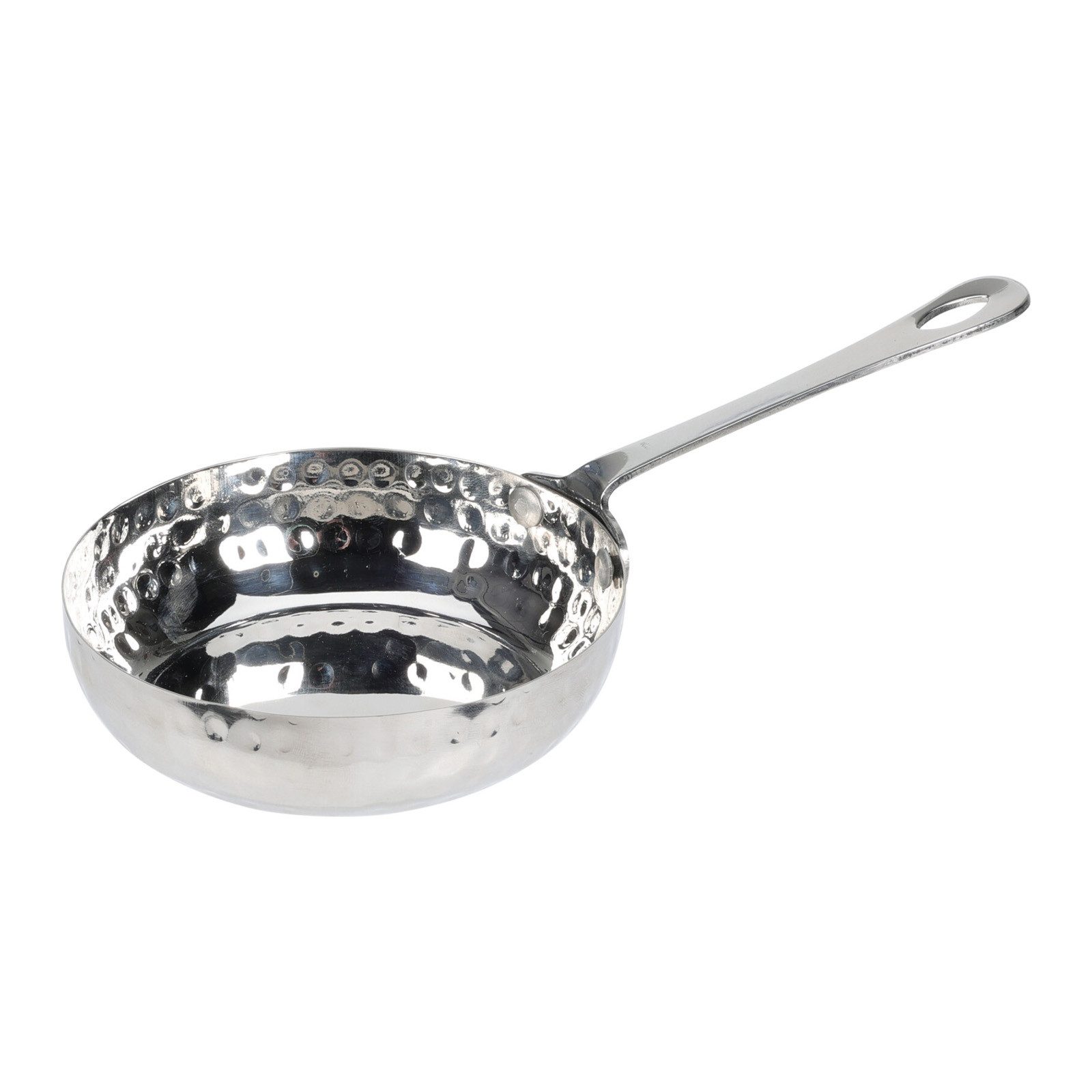 HAC24 Servierpfanne Edelstahl Mini Pfanne Gehämmert mit Stiel ø 11 cm, Edelstahl (1-tlg), Fassungsvermögen 260 ml