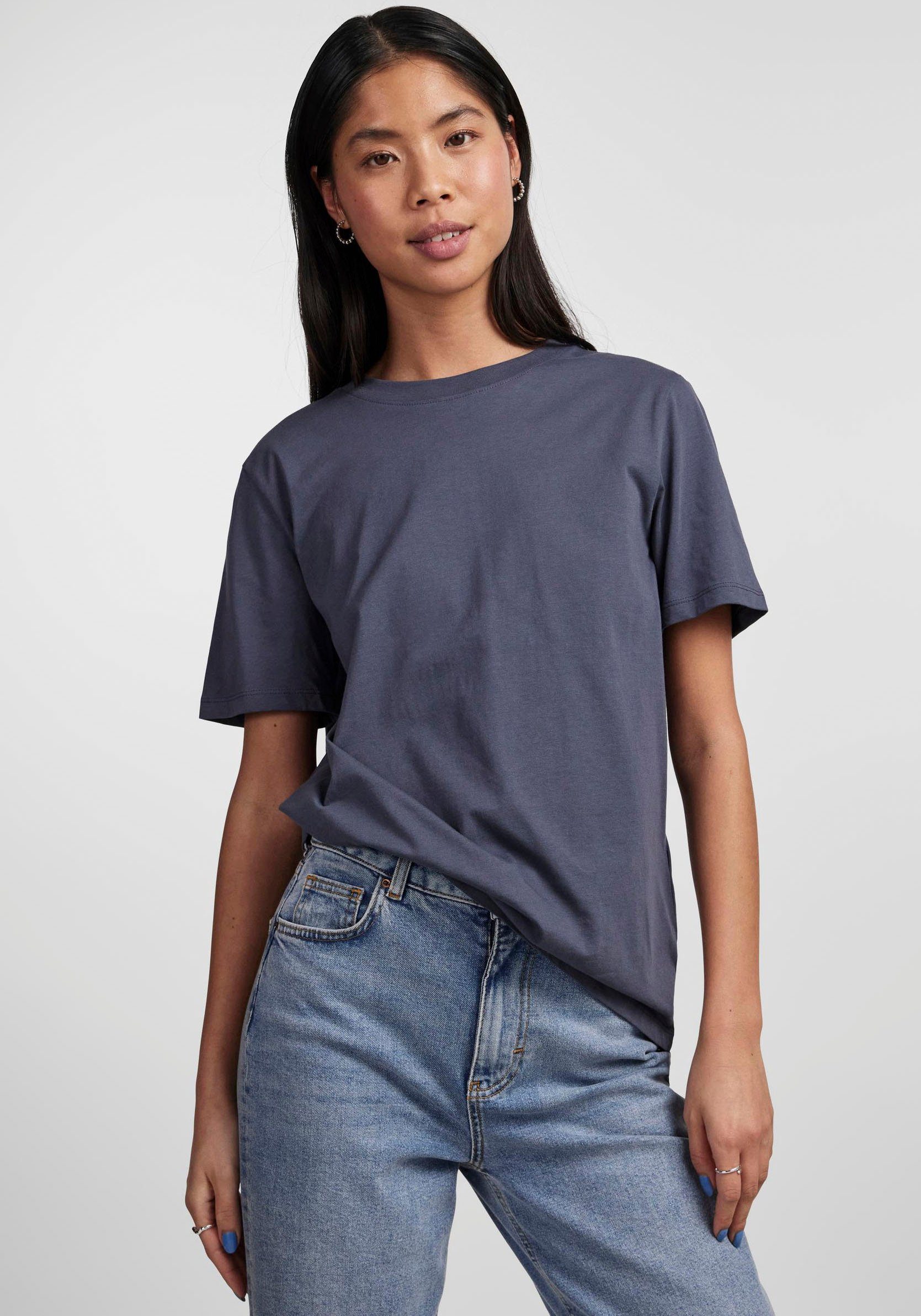 pieces Rundhalsshirt PCRIA SS SOLID TEE NOOS BC Ombre Blue