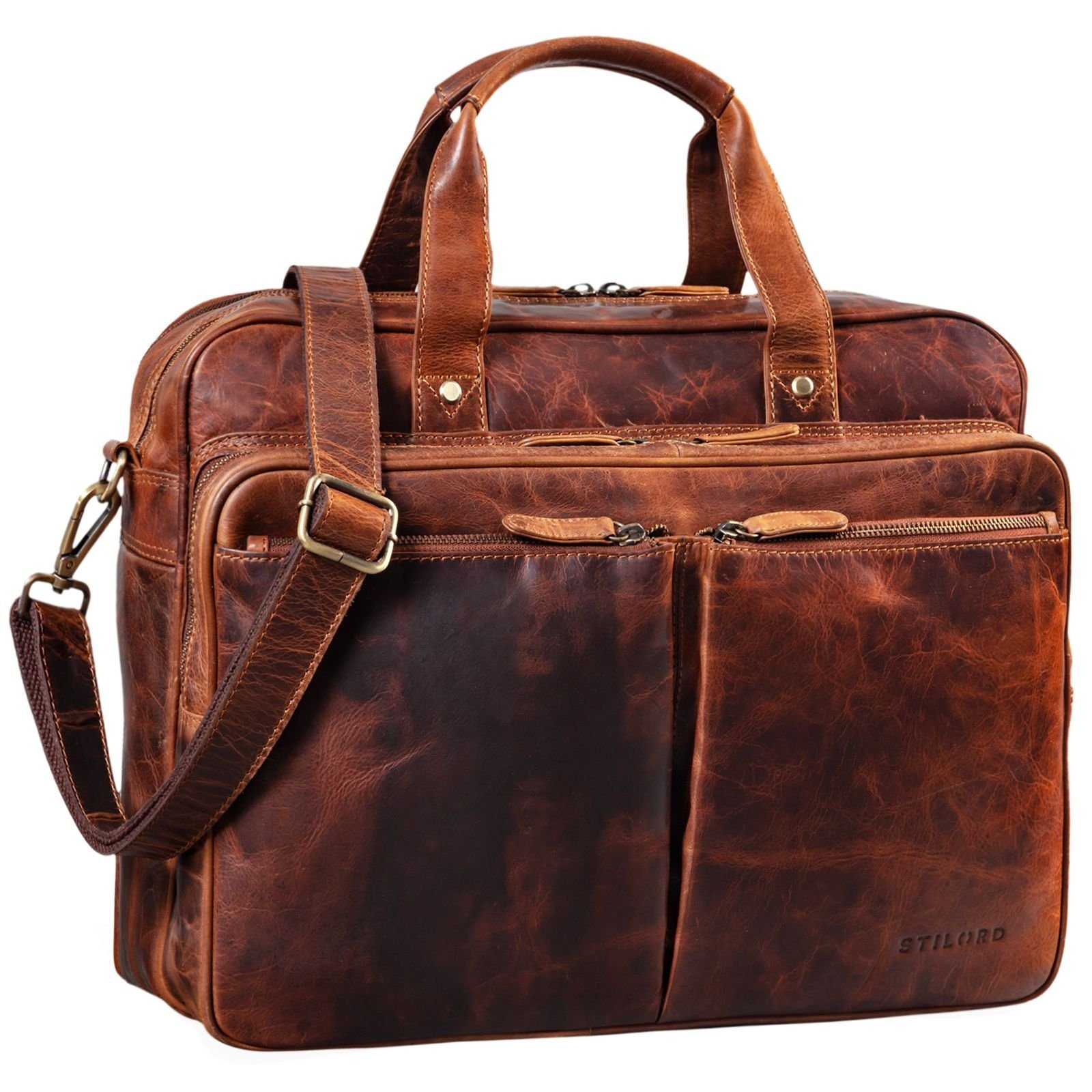 Laptoptasche "Remus" Ledertasche zum Umhängen 15,6 Zoll