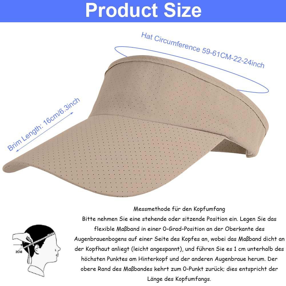 Bwecuy Schirmmütze Unisex Sommer Schirmmütze Schnelltrocknend Sonnenvisier