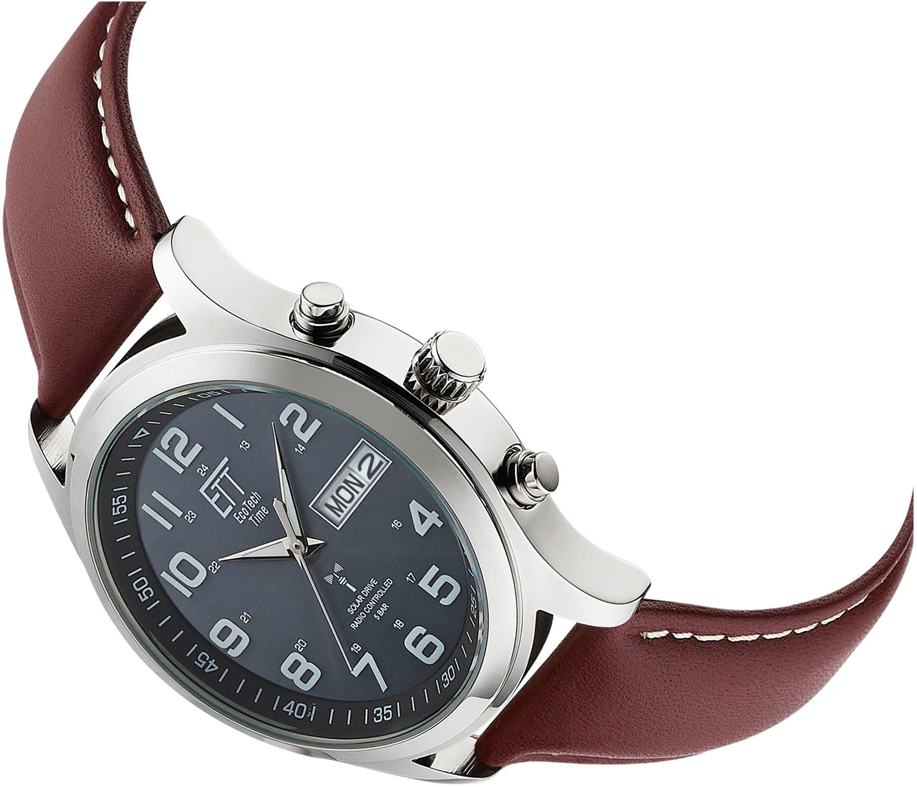 ETT Funkuhr Gobi EGS-11251-12L, Armbanduhr, Herrenuhr, Datum, Solar, Ledera günstig online kaufen