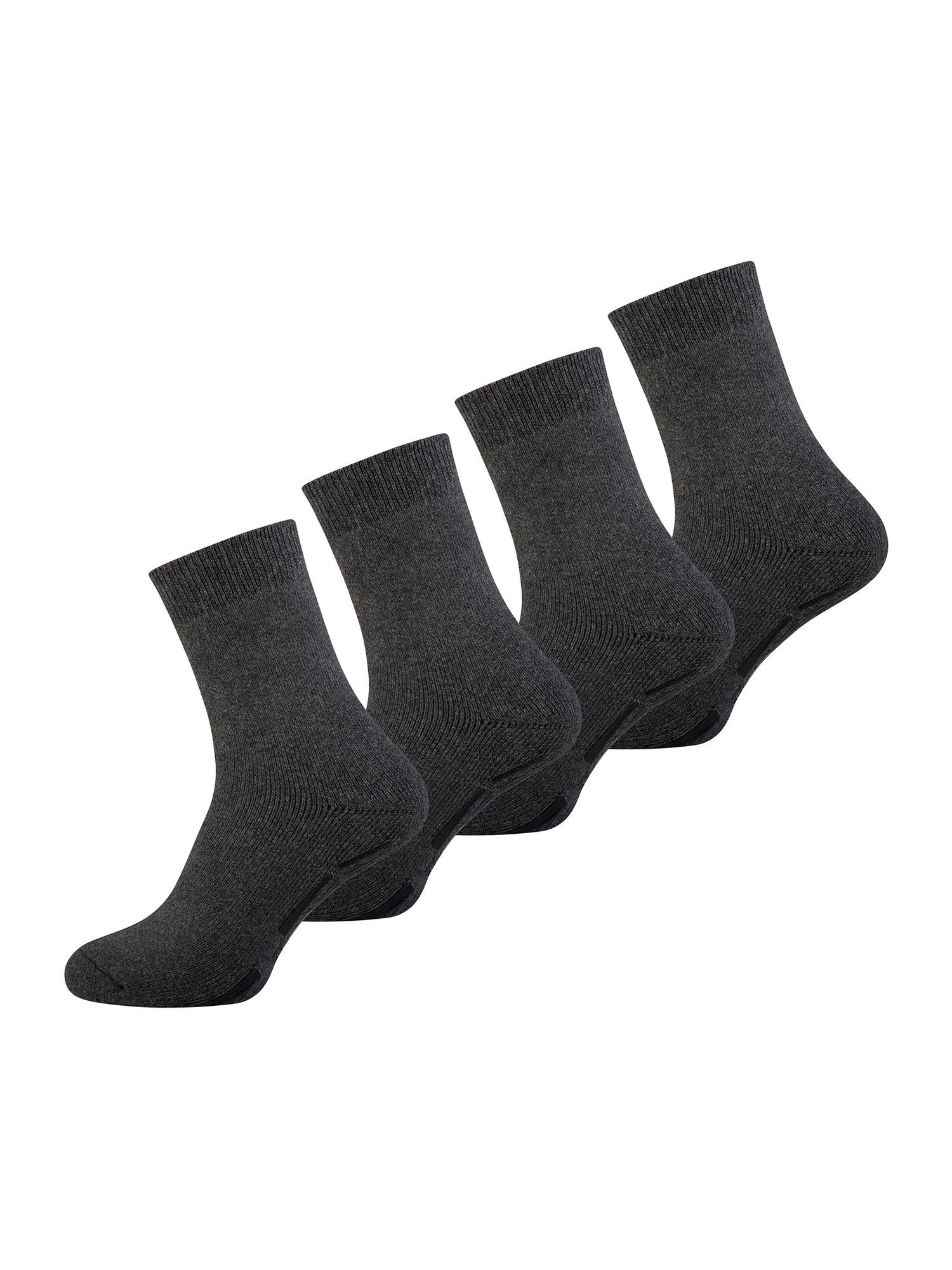 Der Nur (4-Paar) Basicsocken Socke Stopper mittelgraumel.