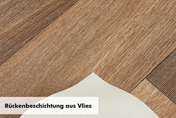 Andiamo Vinylboden Holzoptik, Feuchtraum geeignet, PVC Bodenbelag Meterware 2 m breit, Stärke 2,5 mm