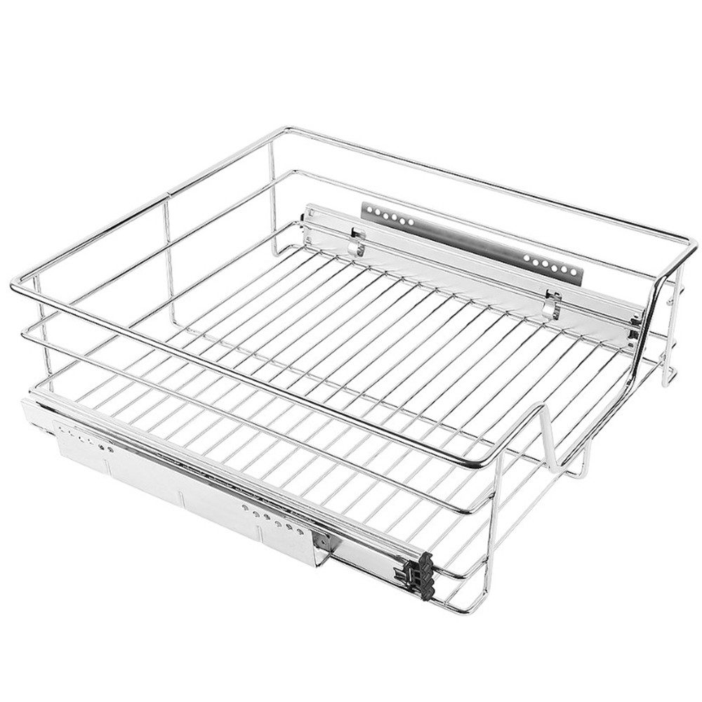 JEOBEST Auszug Teleskopschublade, Schubladenauszüge für 56cm-Schrank, Küchenschublade, (1St) Korbauszug, Verchromt, für Schrankbreite 46/56cm