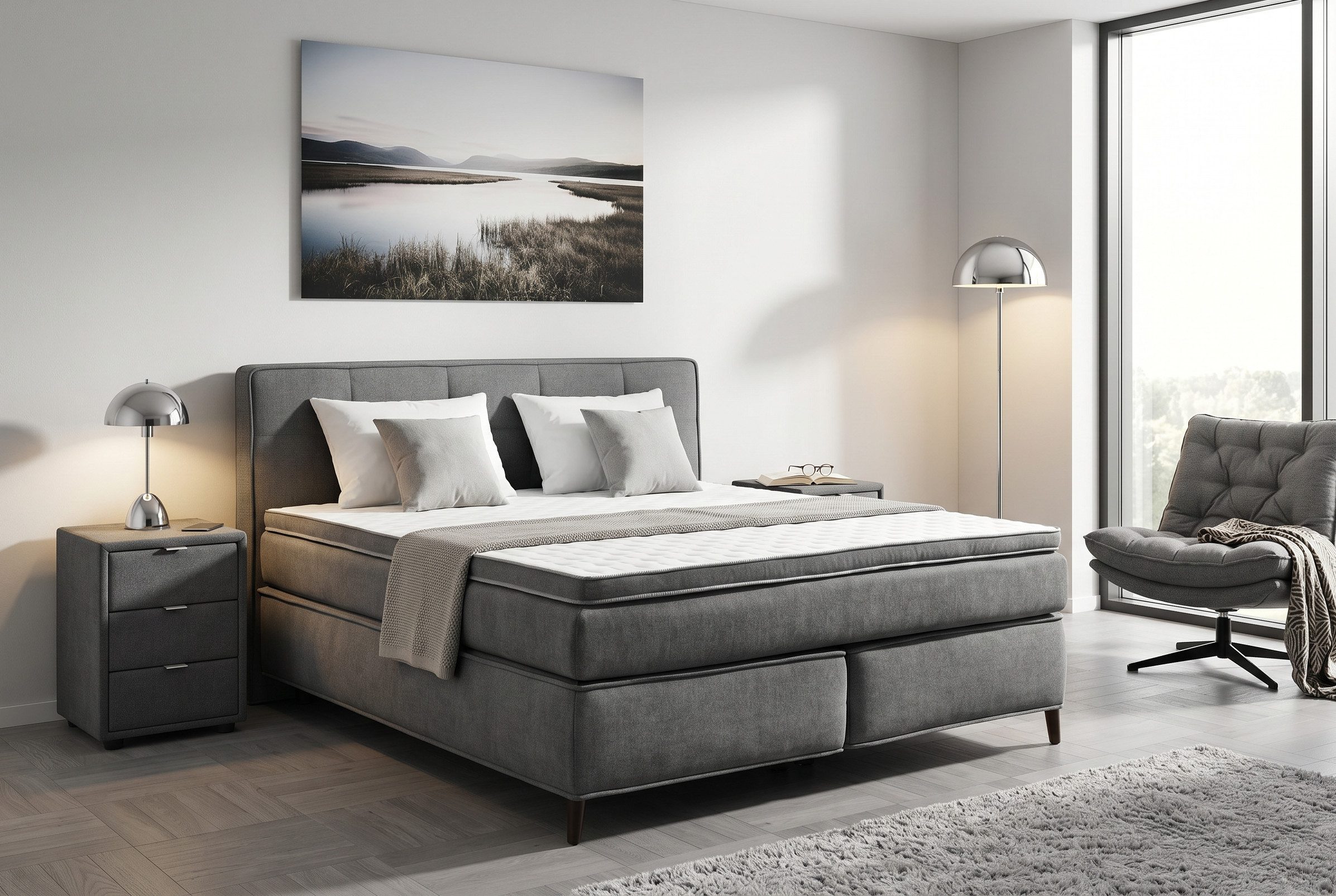 Jockenhöfer Gruppe Boxspringbett Capello, 7-Zonen-TTFK-Matratze, KS-Topper, 160x200 cm oder 180x200 cm, verschiedene Härtegrade wählbar
