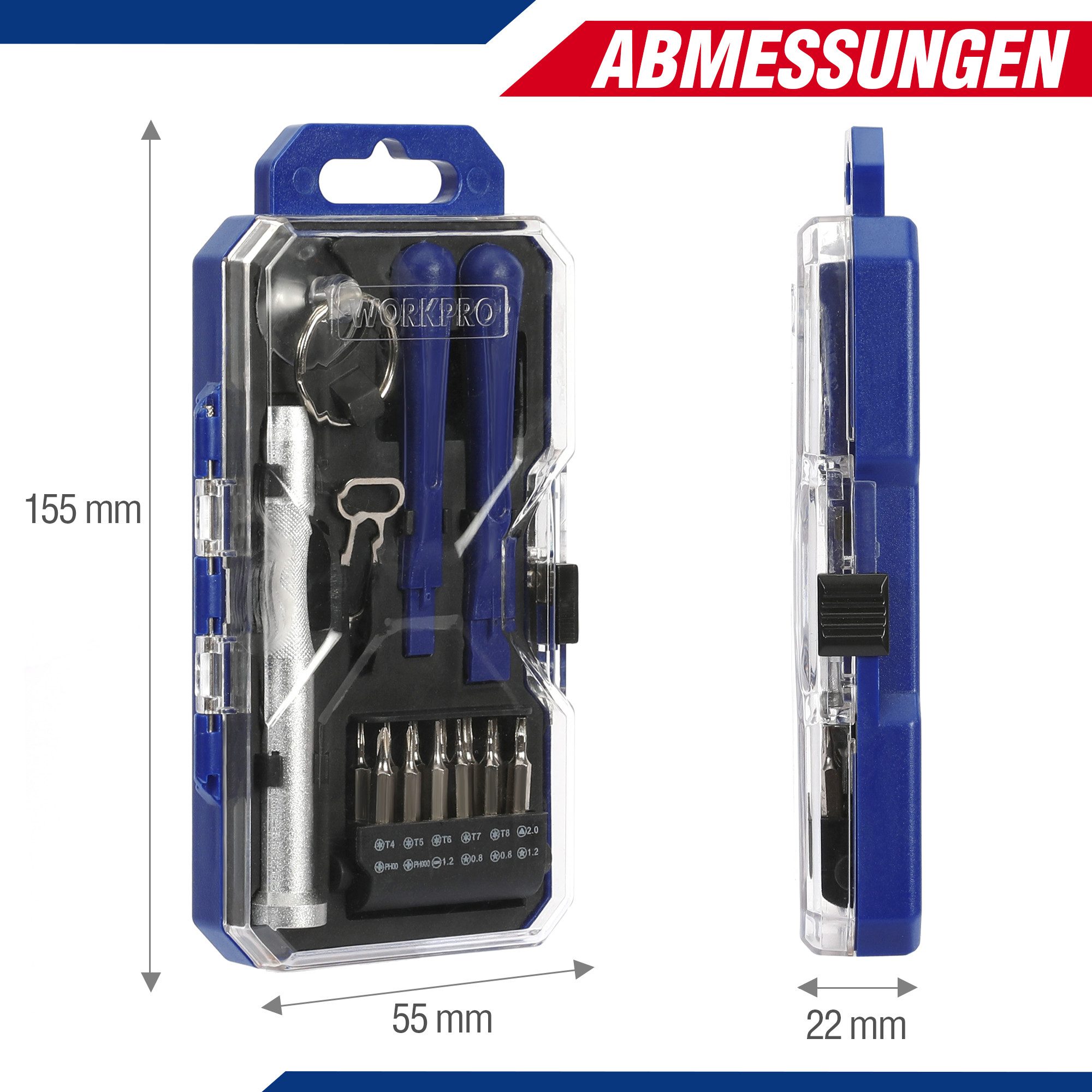 Thumbnail - WorkPro Reparatur-Set 18-teiliges iPhone-Reparatur-Set, Präzise Schraubendreher-Bits, mit Aufbewahrung, für Smartphones