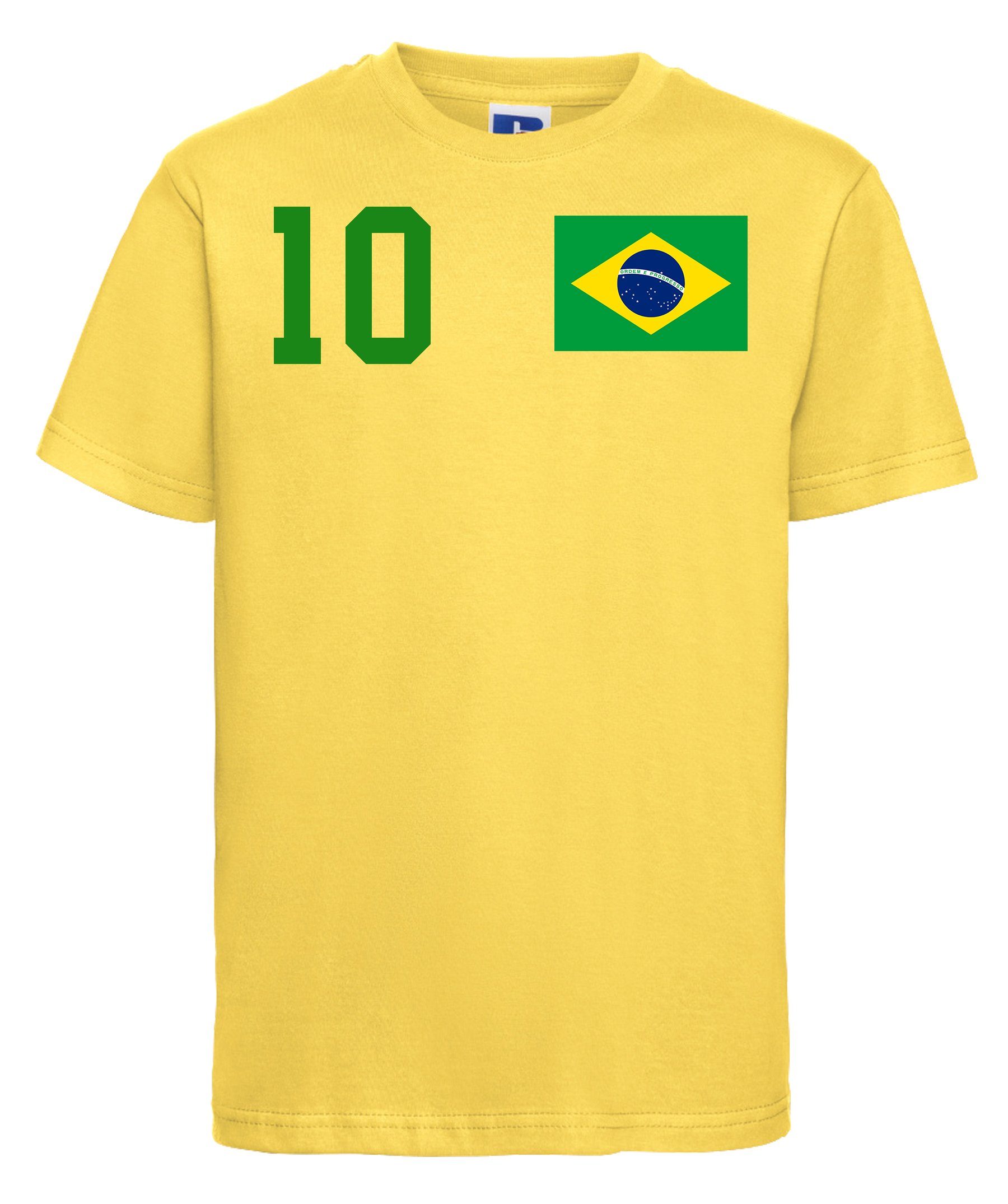 Youth Designz T-Shirt Brasilien Kinder T-Shirt im Fußball Trikot Look mit trendigem Motiv | T-Shirts