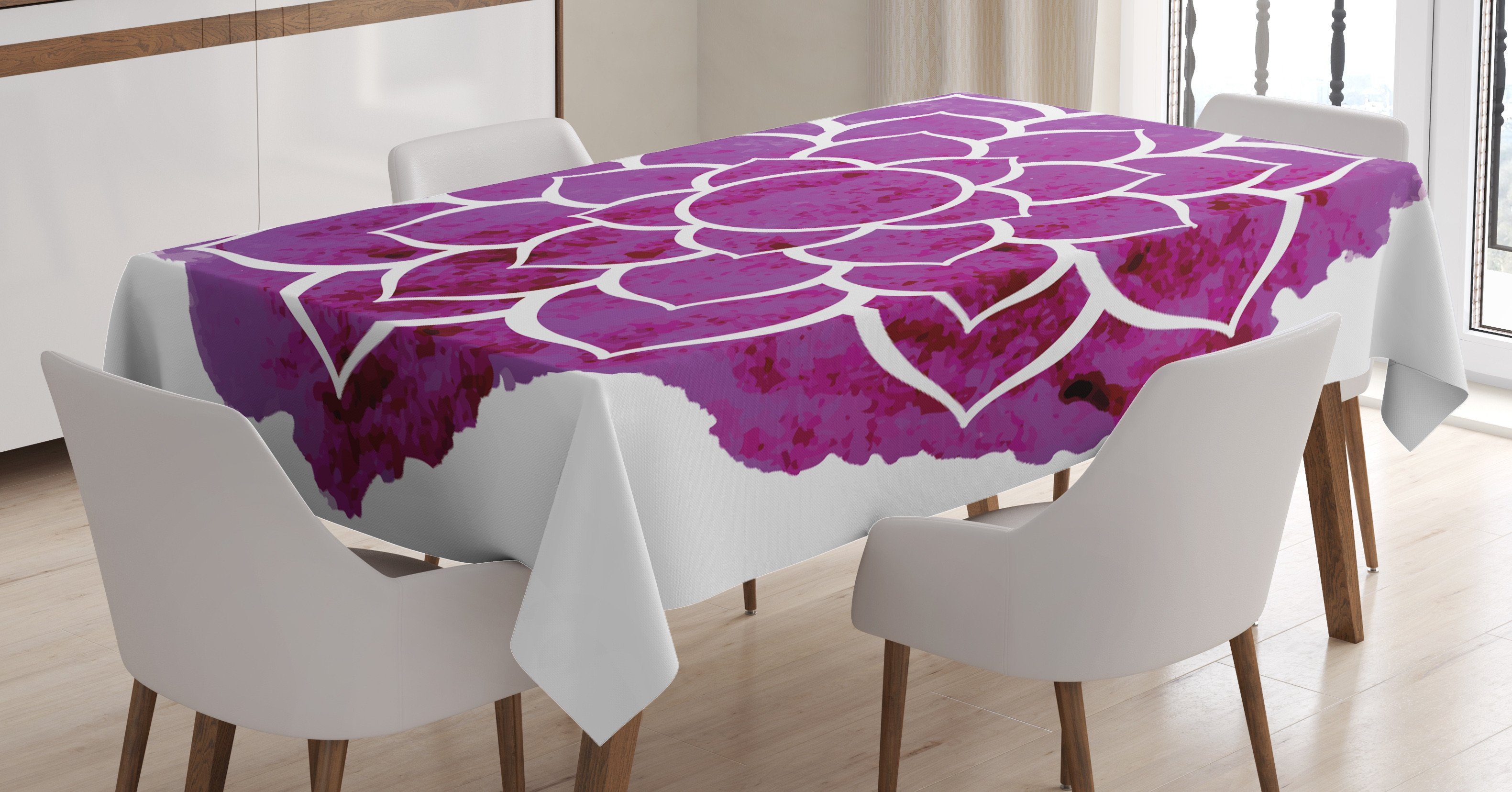 Abakuhaus Tischdecke Farbfest Waschbar Für den Außen Bereich geeignet Klare Farben, lila Mandala Meditation Boho