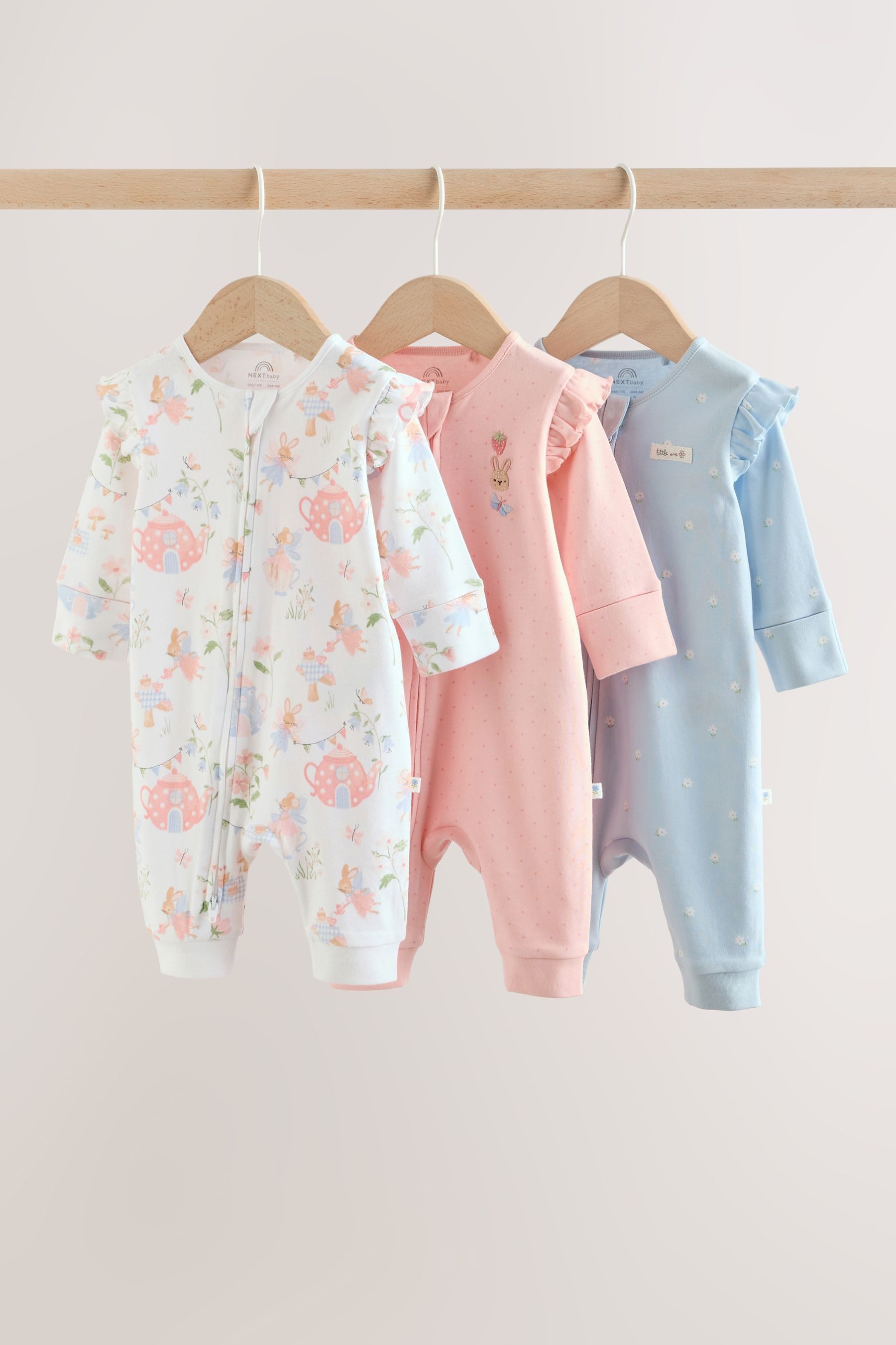 Schlafoverall Babyschlafanzüge mit Zweiwege-RV, 3er-Pack
