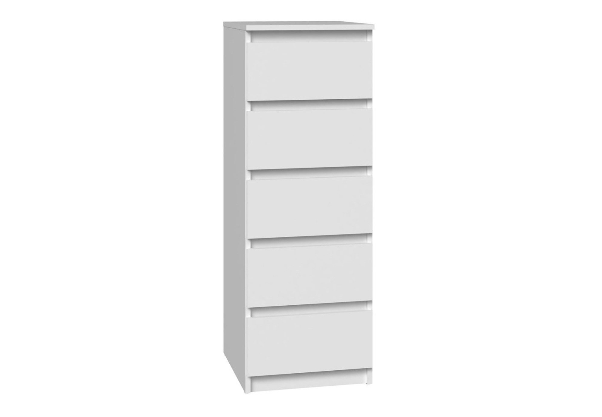 Home Collective Kommode weiß mit fünf Schubladen, Schlafzimmer Flur Nachttisch, Schrank, Sideboard, Highboard, Breite 40 cm Höhe 111cm – Bild 5 von 5