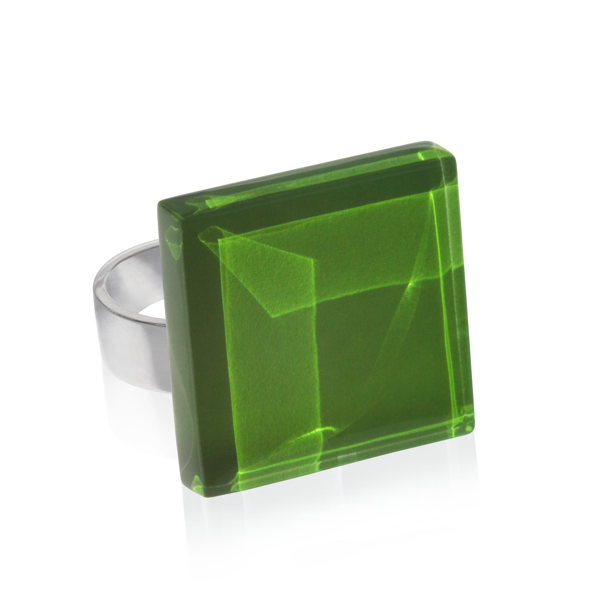 ALEXASCHA Fingerring Statement Ring mit Stein 20mm • größenverstellbar