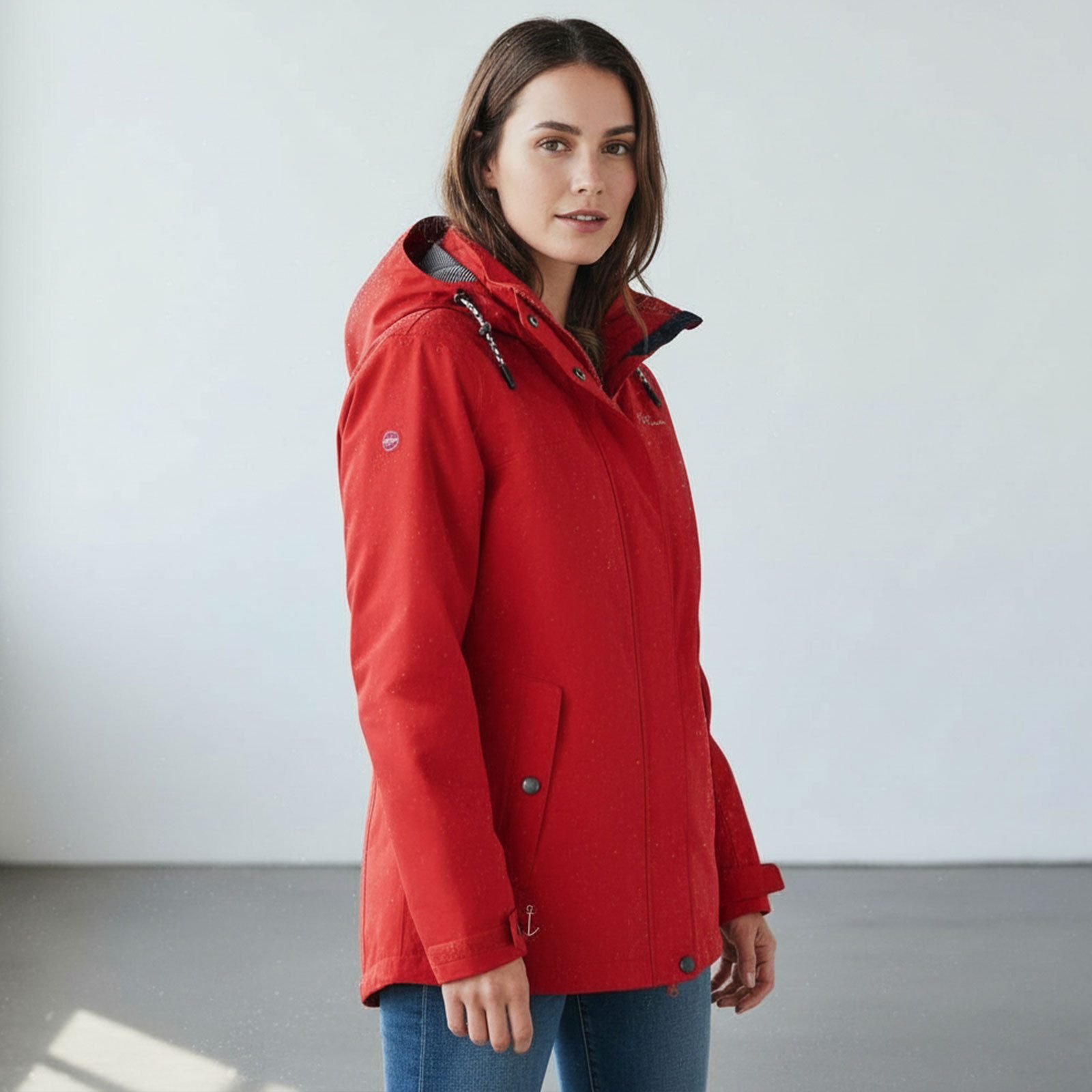 Dry Fashion Funktionsjacke Norderney Damen Outdoor-Jacke Norderney Wasserdicht mit gestreiftem Innenfutter