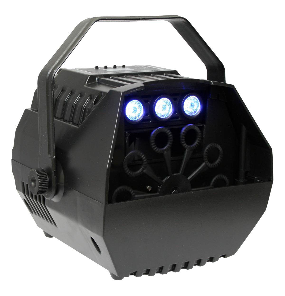 E-Lektron Seifenblasenmaschine B102 Seifenblasenmaschine mit LED Beleuchtung, inkl. Fernbedienung für Maschine und Lichteffekt