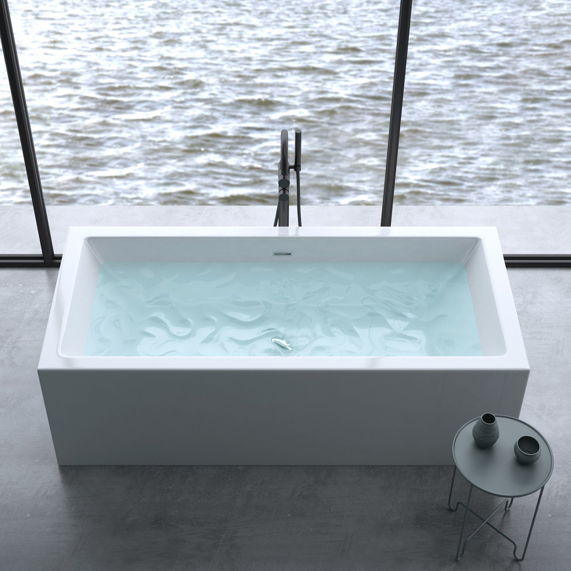 doporro Badewanne Design-Badewanne Freistehend inkl. Ablaufgarnitur günstig online kaufen