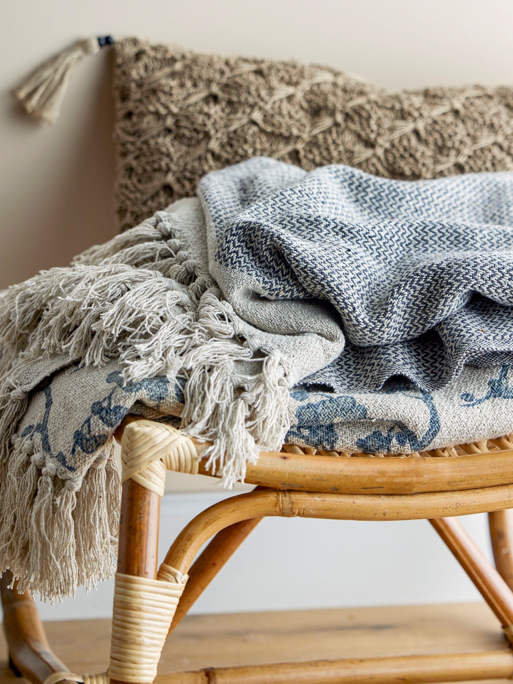 Bloomingville Wanddekoobjekt Bloomingville Sefanit Überwurf, Grau günstig online kaufen