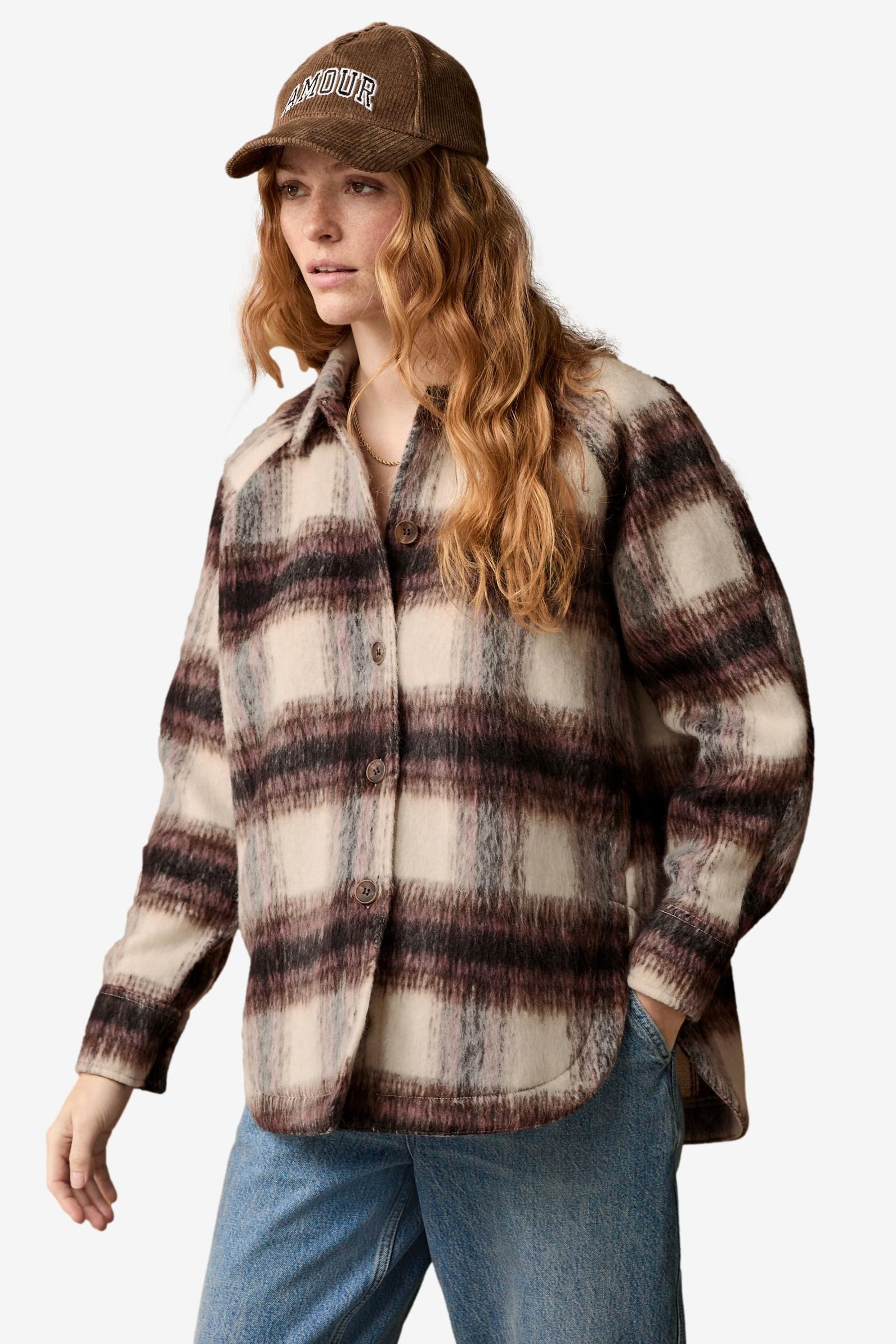 Hemdjacke Karierte, langärmelige Hemdjacke