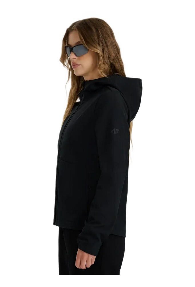 4F Softshelljacke F359 mit Kapuze (winddicht) schwarz Damen