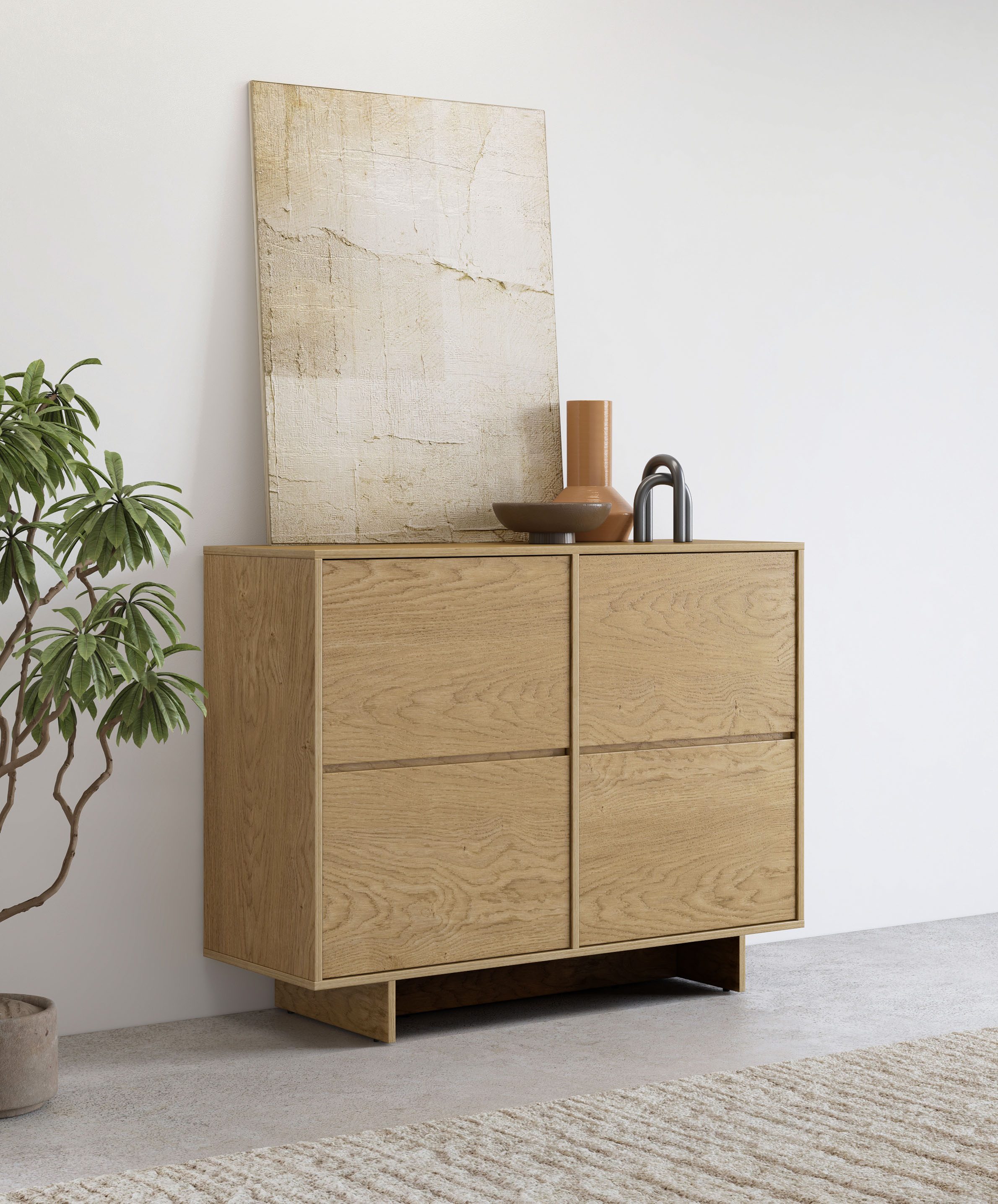 OTTO home Sideboard Tatami, Stilvolle, moderne grifflose Kommode 2 Türen, Breite 111cm, Anrichte mit viel Stauraum, Böden verstellbar, push-to-open-Funktion