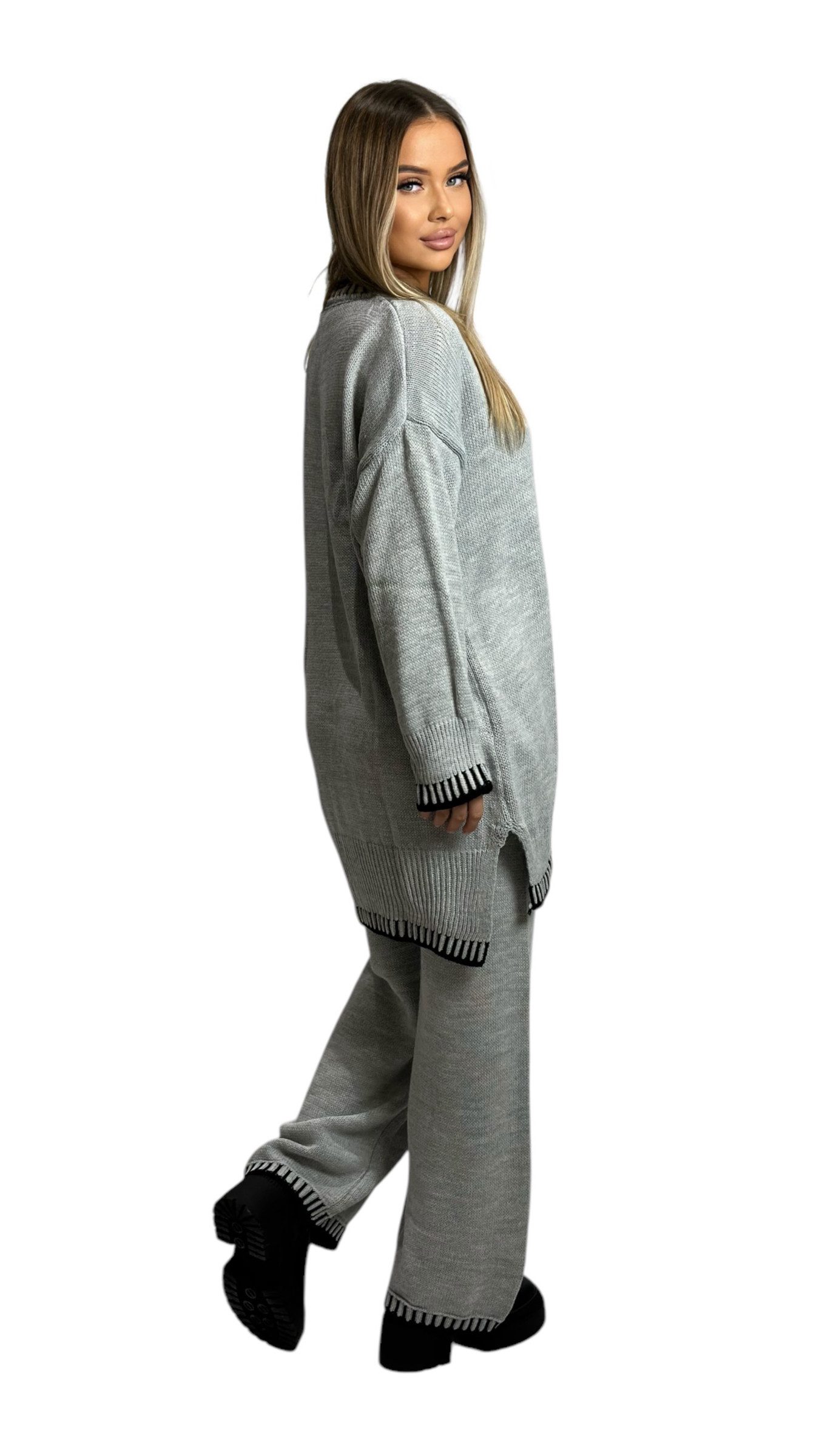 Mississhop Strickhose Strickanzug Strickset 2-teilig Hose Pullover M.382 (2-tlg)