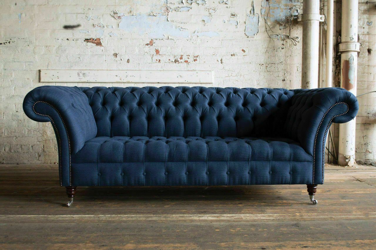Chesterfield-Sofa, Polster Design JVmoebel Leder Garnitur Chesterfield Couch Sitz Sofa Luxus