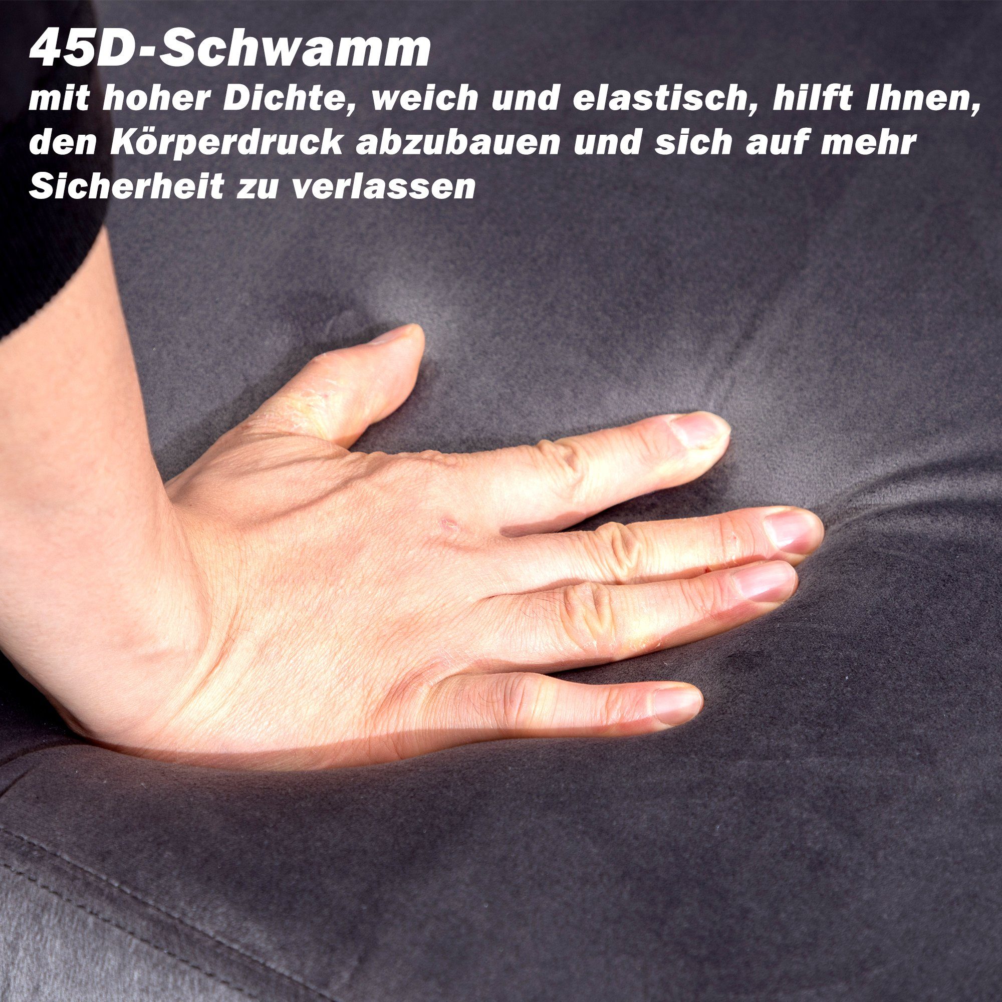 3-Sitzer, mit edler Knopfheftung und typischen Armlehnen, Sofa in Chesterfield-Optik, mit Federkern und Holzfüße, Bezug aus Samt