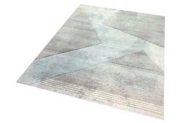 Teppich Abstrakter Teppich Wohnzimmer modernes gestreiftes Muster grün blau grau schwarz - pflegeleicht, Carpetia, rechteckig, Höhe: 13 mm