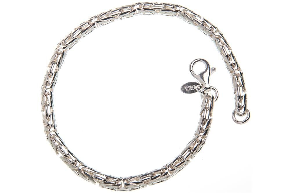 Silberkettenstore Silberarmband Königskette Armband, rund 4mm - 925 Silber, Länge wählbar von 16-25cm