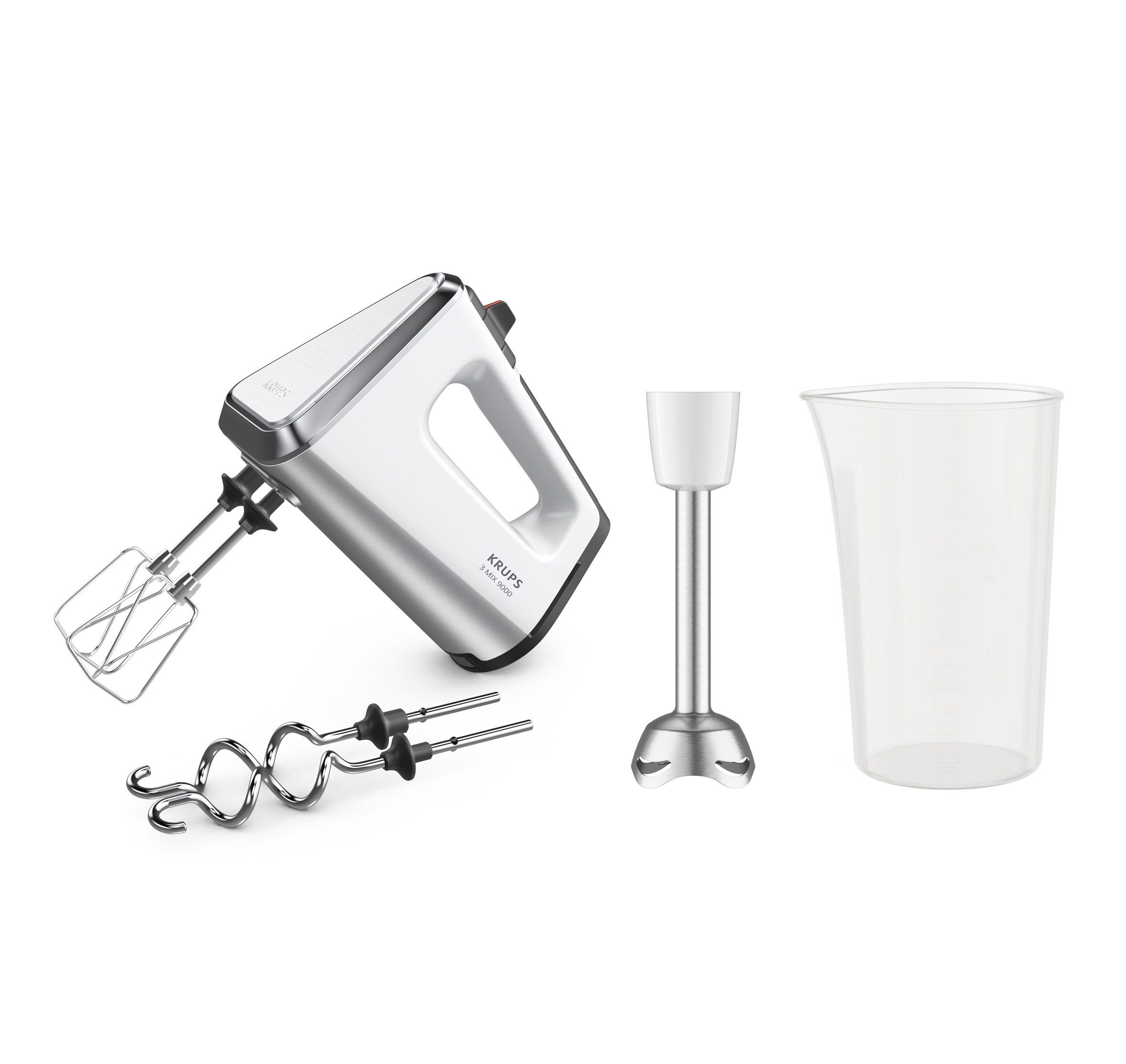 Krups Handmixer 3Mix 9000 Handmixer GN9121, 750 W, 750 W, Stabmixer-Aufsatz, Turbo- und Pulsfunktion