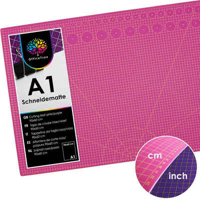 OfficeTree Schneideunterlage OfficeTree® Schneidematte pink/lila - 90x60 cm (A1)