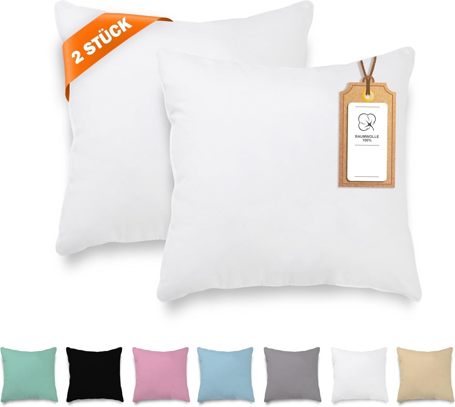 Veluna Home Kissenbezug 80x80cm - 100% Baumwolle(2er-Set) - Dicht gewebt mit 57 Fäden/cm², (2 Stück)