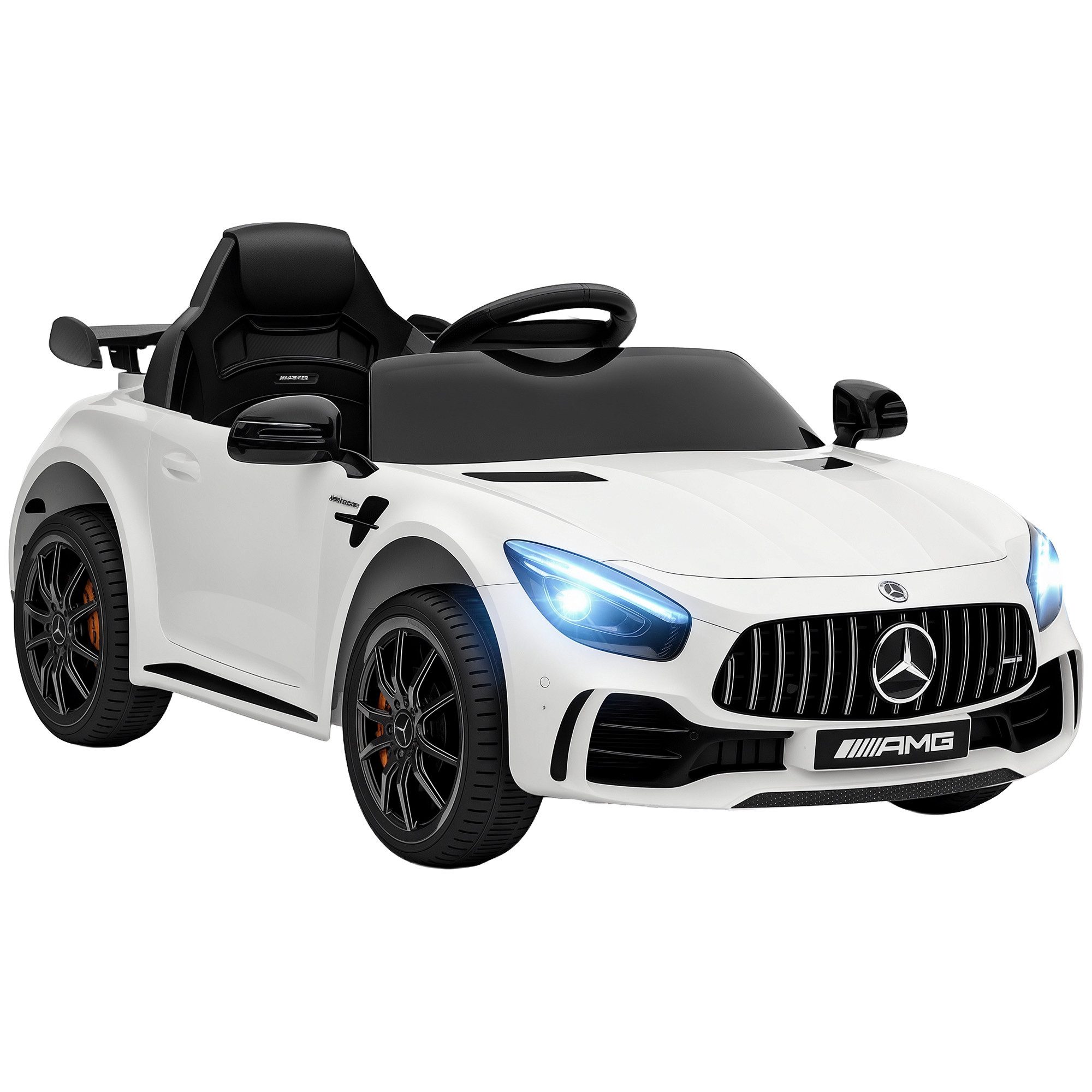 AIYAPLAY Elektro-Kinderauto Merceds-Benz AMG GTR Kinderauto mit 2,4G Fernbedienung, Hupe, Belastbarkeit 25 kg, (1-tlg), 3-5 km,h, für Kinder 3-6 Jahre, Schwarz