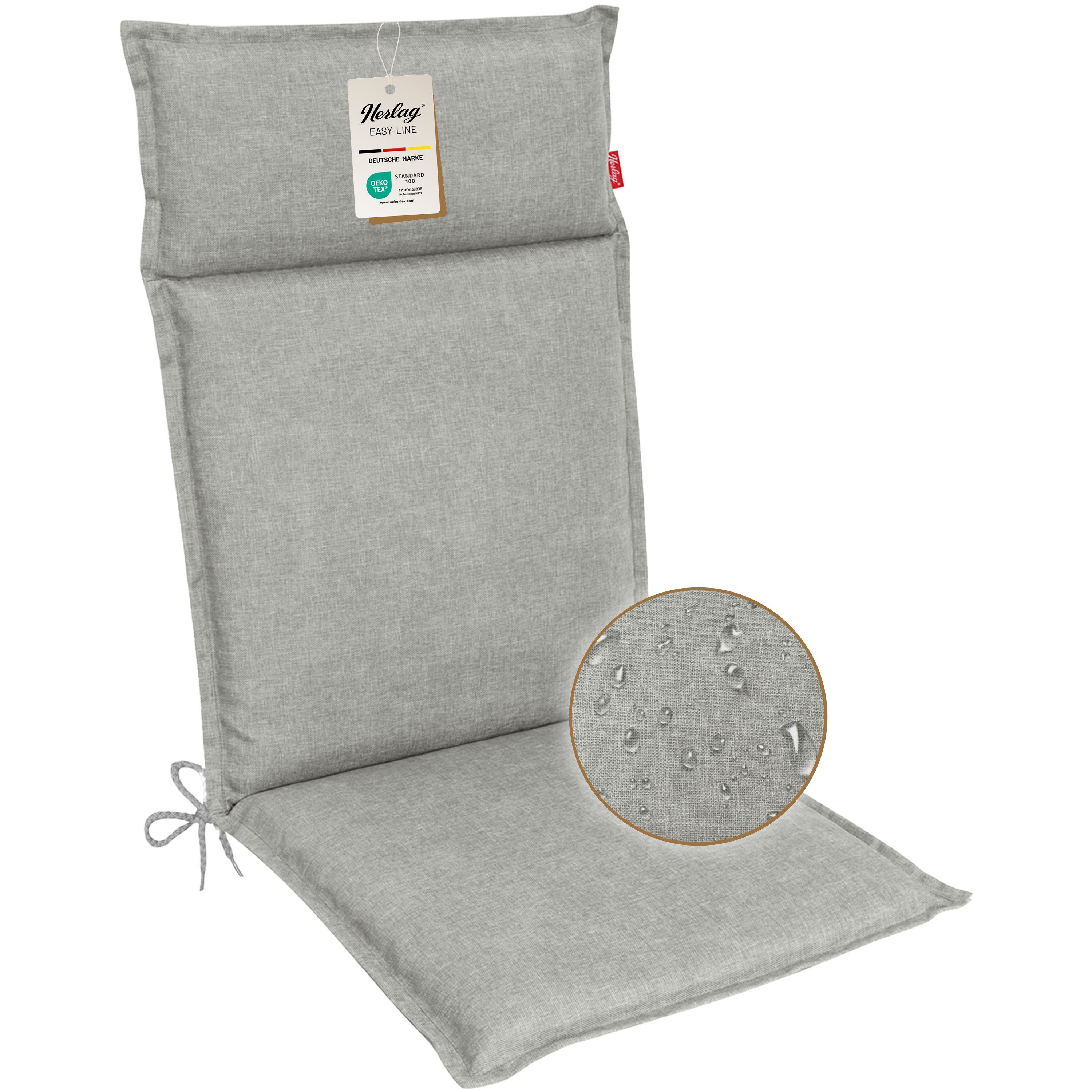 Herlag Hochlehnerauflage Bea Gartenstuhlauflage Wasserabweisend 120x50x4,5cm, (1 St), Polsterauflage für Klappstühle mit UV- & Fleckschutz