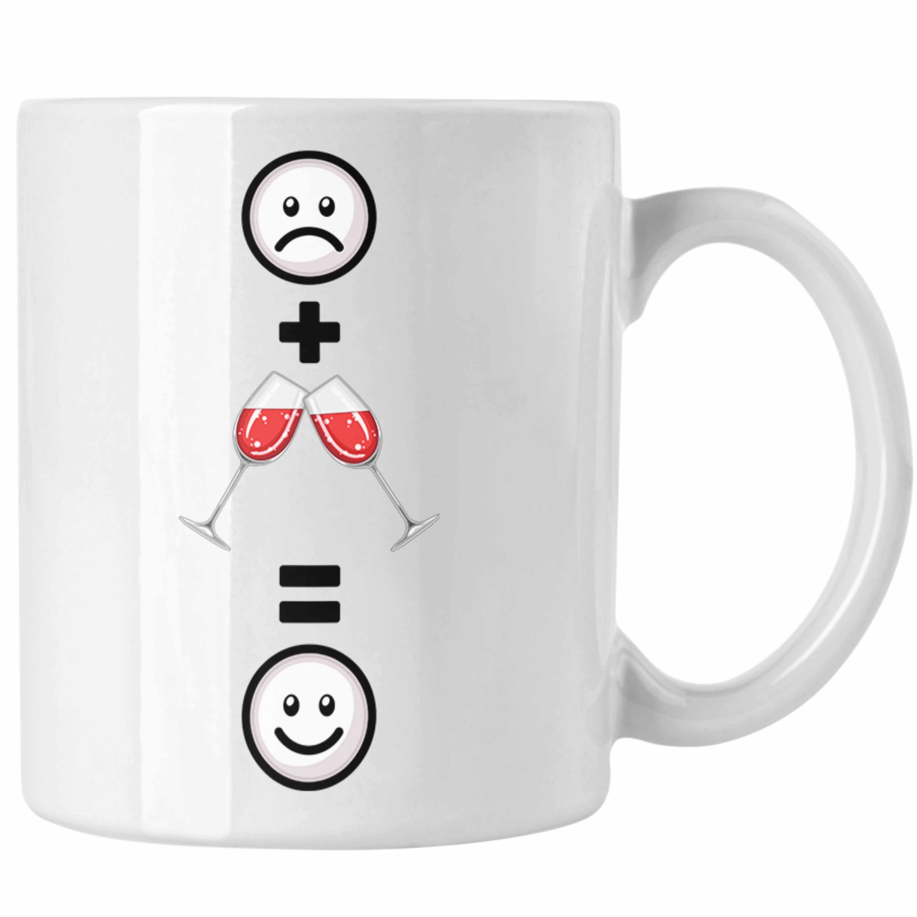 Lustige Geschenkidee Tasse Tasse Geschenk :(Weingläs Weiss Weintrinker für Trendation Wein