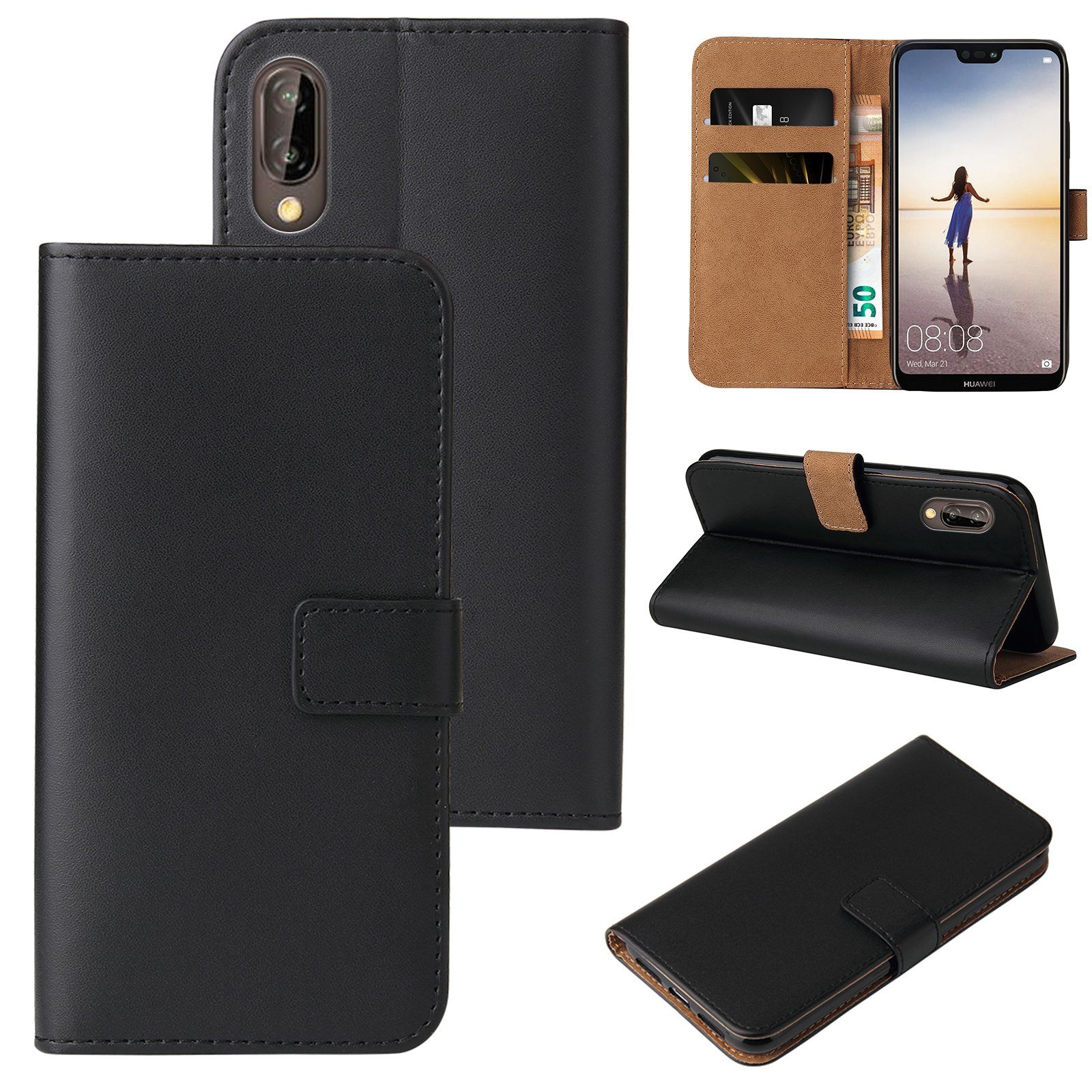 Tec-Expert Handyhülle Klapp Hülle für Huawei P20 Lite 5.84 Zoll, 5.84, Flip Case für Huawei P20 Lite