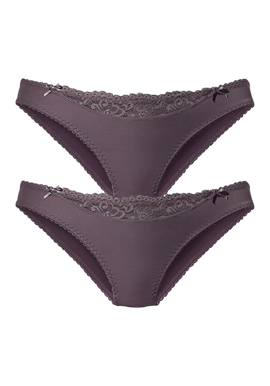 Nuance by Lascana Slip (Packung, 2 Stück) mit Spitzeneinsatz vorne