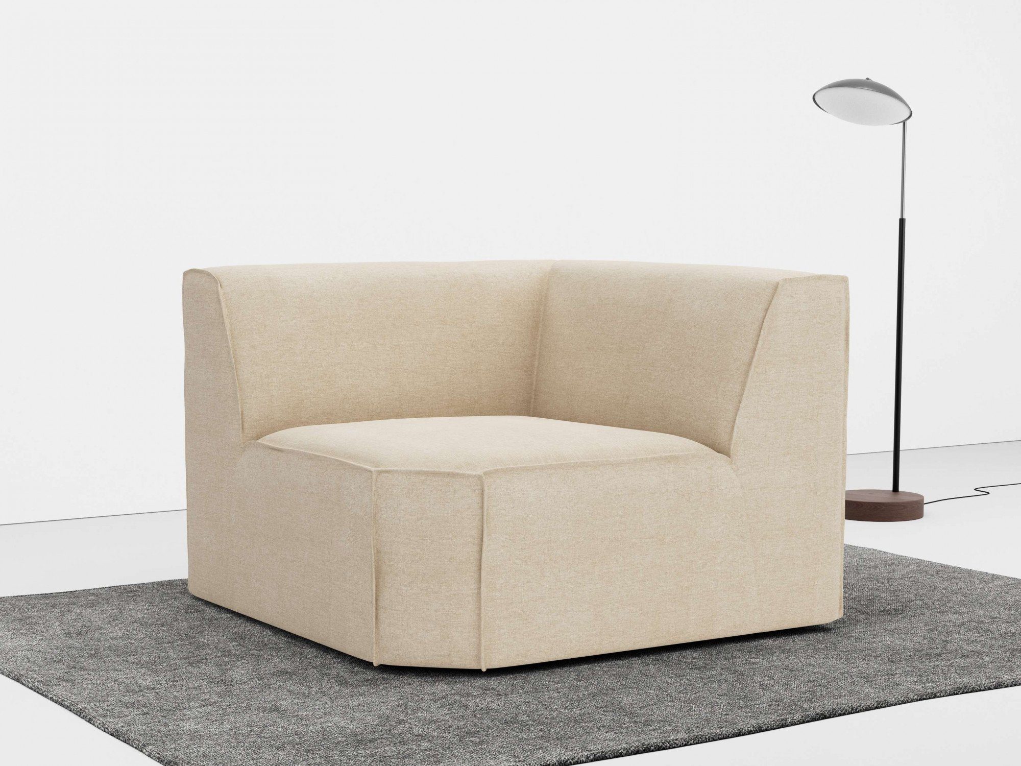 RAUM.ID Sofa-Eckelement Norvid, modular, mit Komfortschaum, große Auswahl an Modulen und Polsterung natural