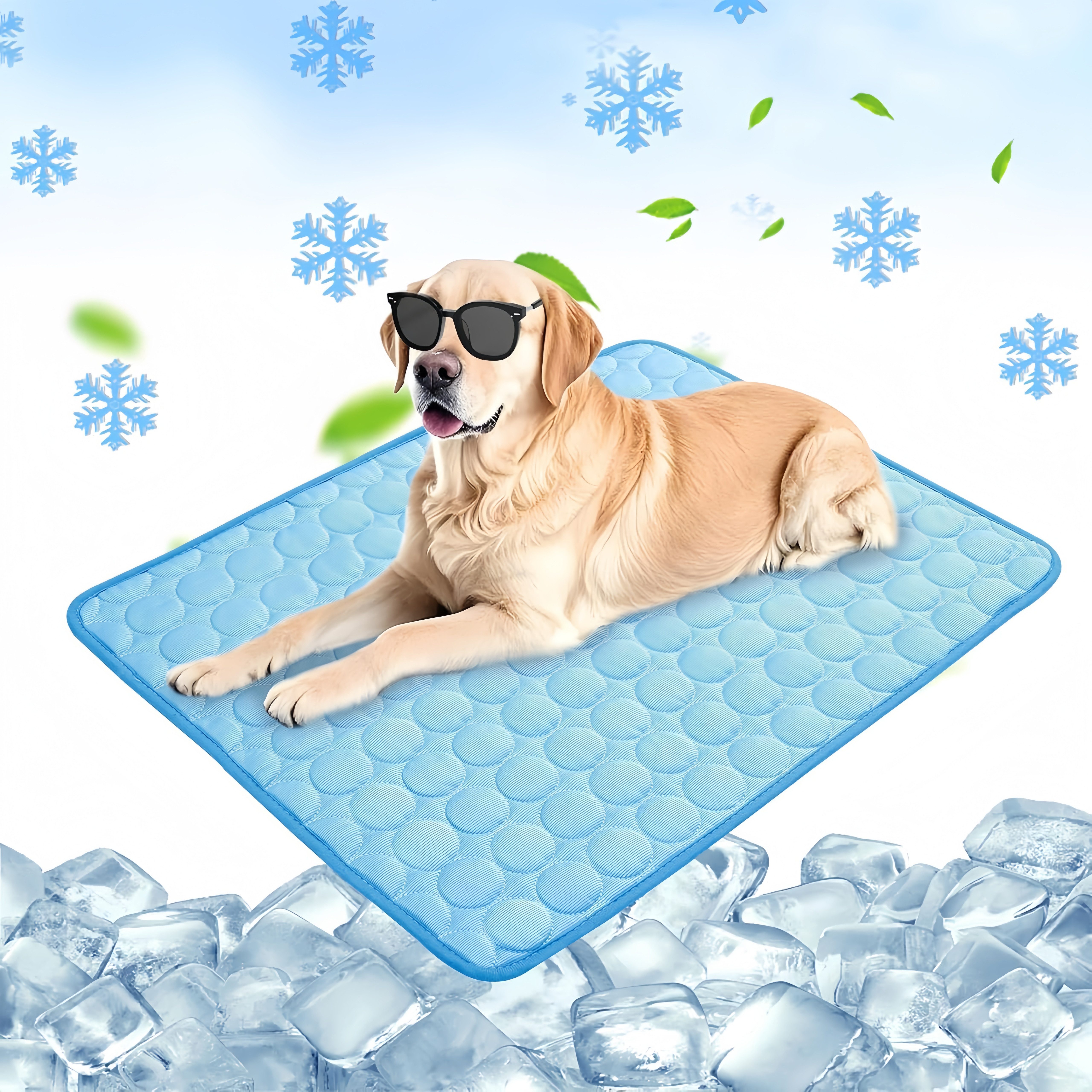 FOUORTUNATE-BEE Hundematte Kühlmatte für Haustiere, selbstkühlend für Hund & Katze, Sommer Kühlmatte für Tiere, für Auto & Outdoor geeignet