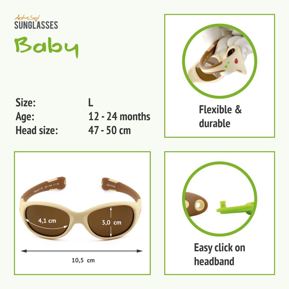 Baby Forest pfiffigen (in Jahre Unzerstörbar Sonnenbrille, & Farben Jungen ActiveSol & & SUNGLASSES mit Mädchen, bunten Flexibel 0-2 Motiven) Sonnenbrille