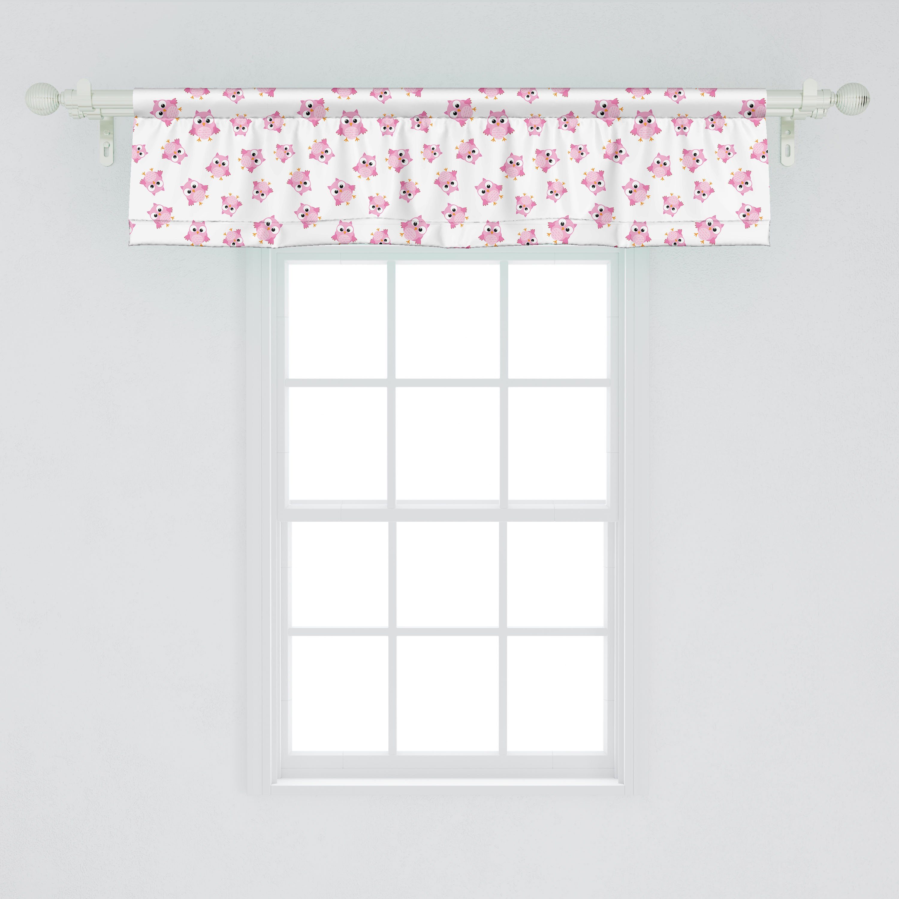 Scheibengardine Vorhang Volant mit Birdies Schlafzimmer Küche Abakuhaus, Dekor für Microfaser, feminine Eulen Stangentasche