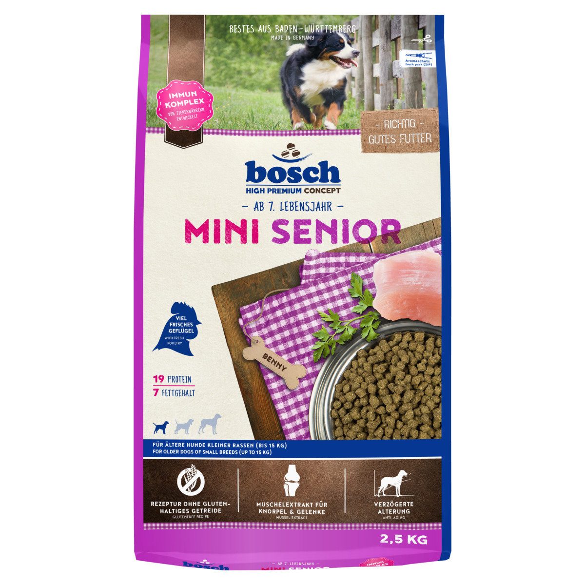 Bosch Petfood Mini Senior 2,5 kg, Trockenfutter für: Hund von Bosch Petfood